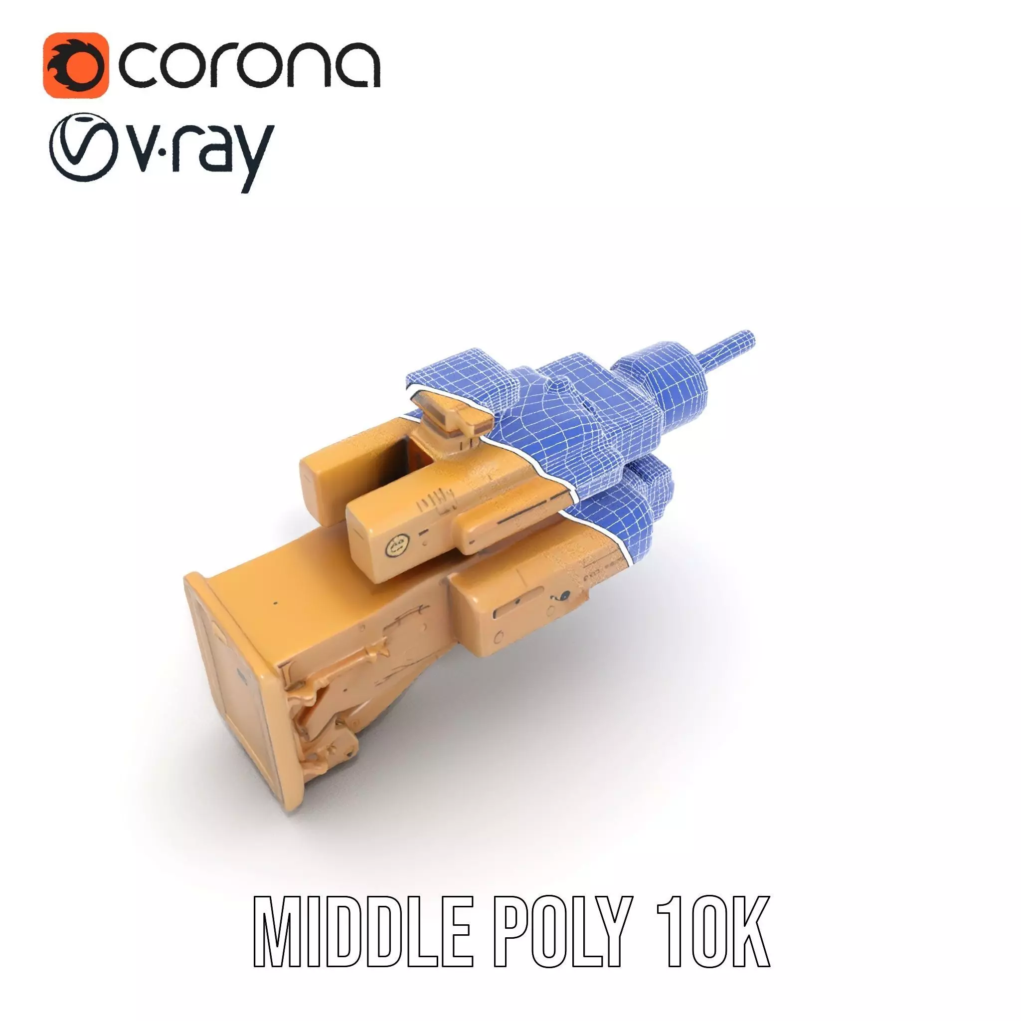 HighTech Surveillance Turret Model Pack Low-poly 3D model_24