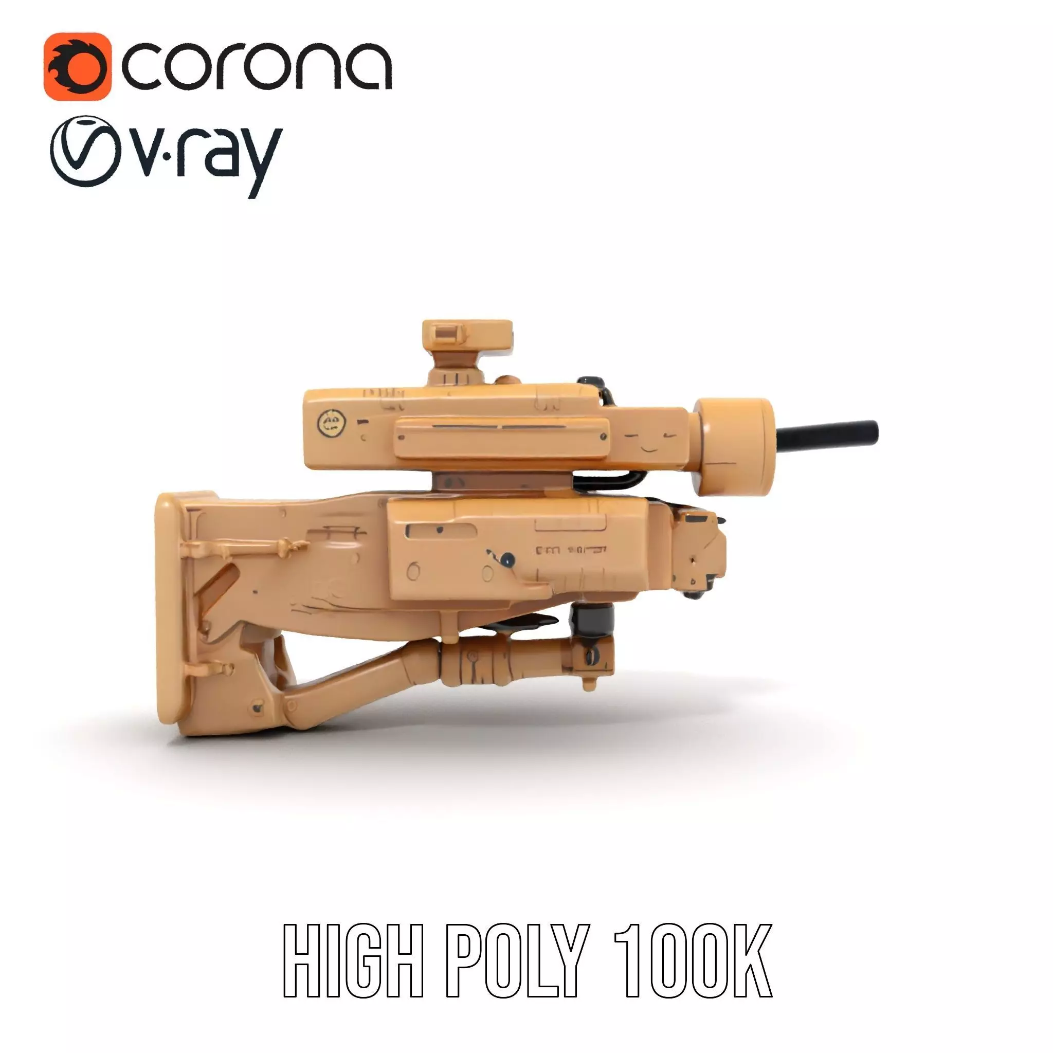 HighTech Surveillance Turret Model Pack Low-poly 3D model_23