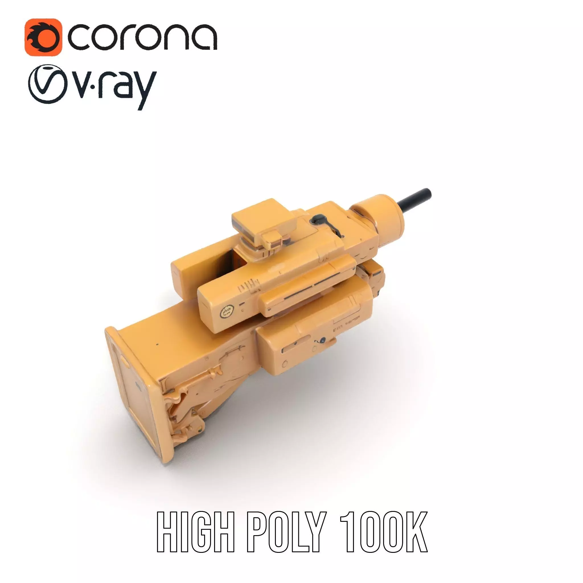 HighTech Surveillance Turret Model Pack Low-poly 3D model_29