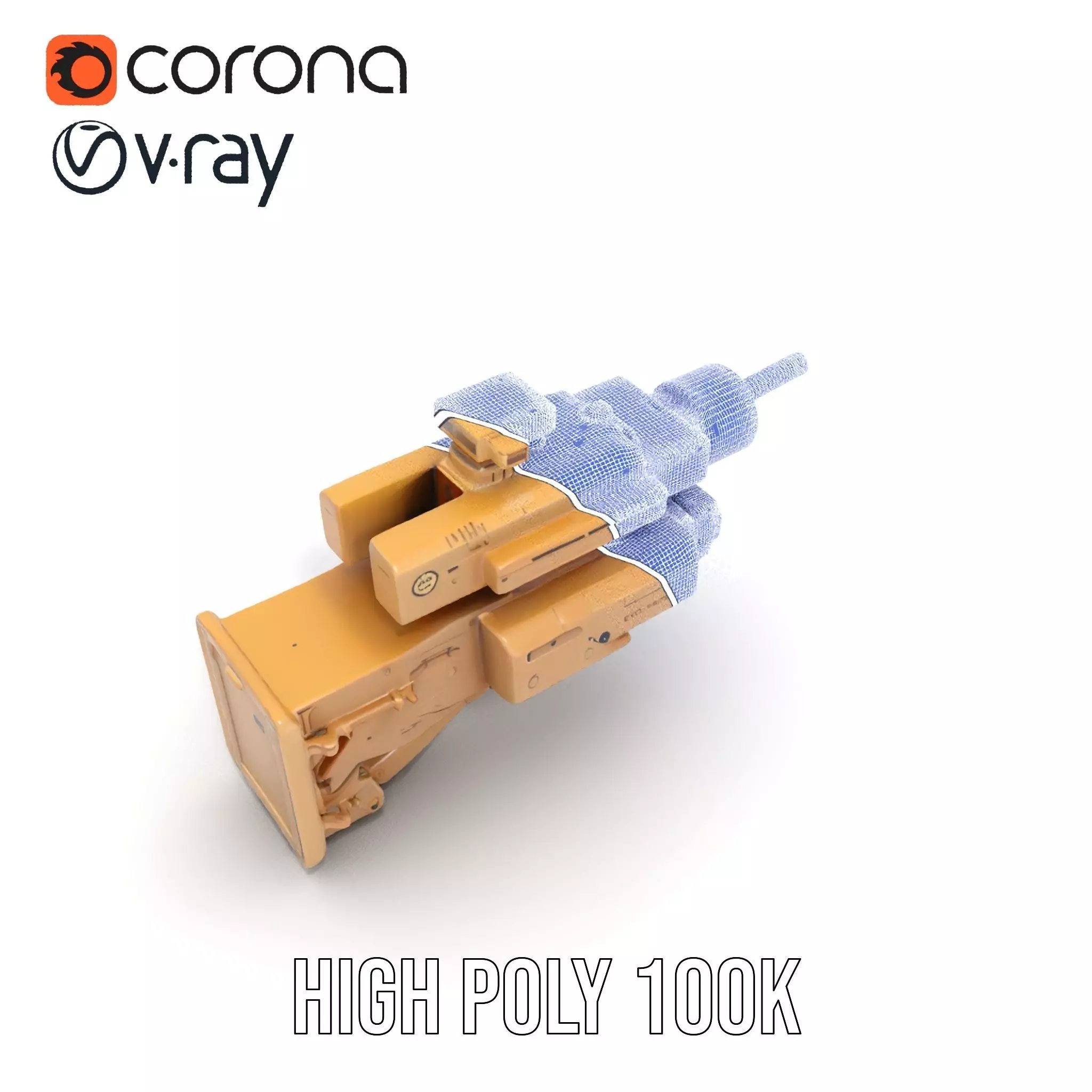 HighTech Surveillance Turret Model Pack Low-poly 3D model_34