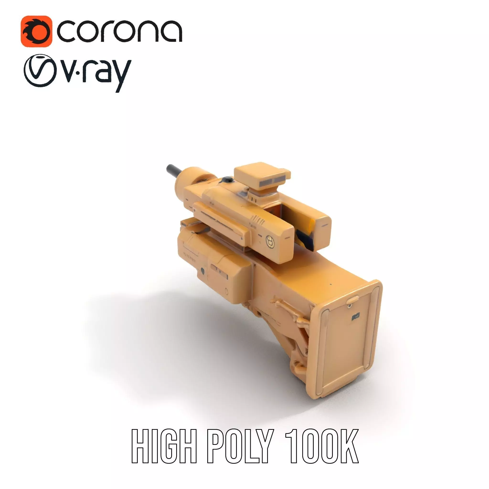 HighTech Surveillance Turret Model Pack Low-poly 3D model_20