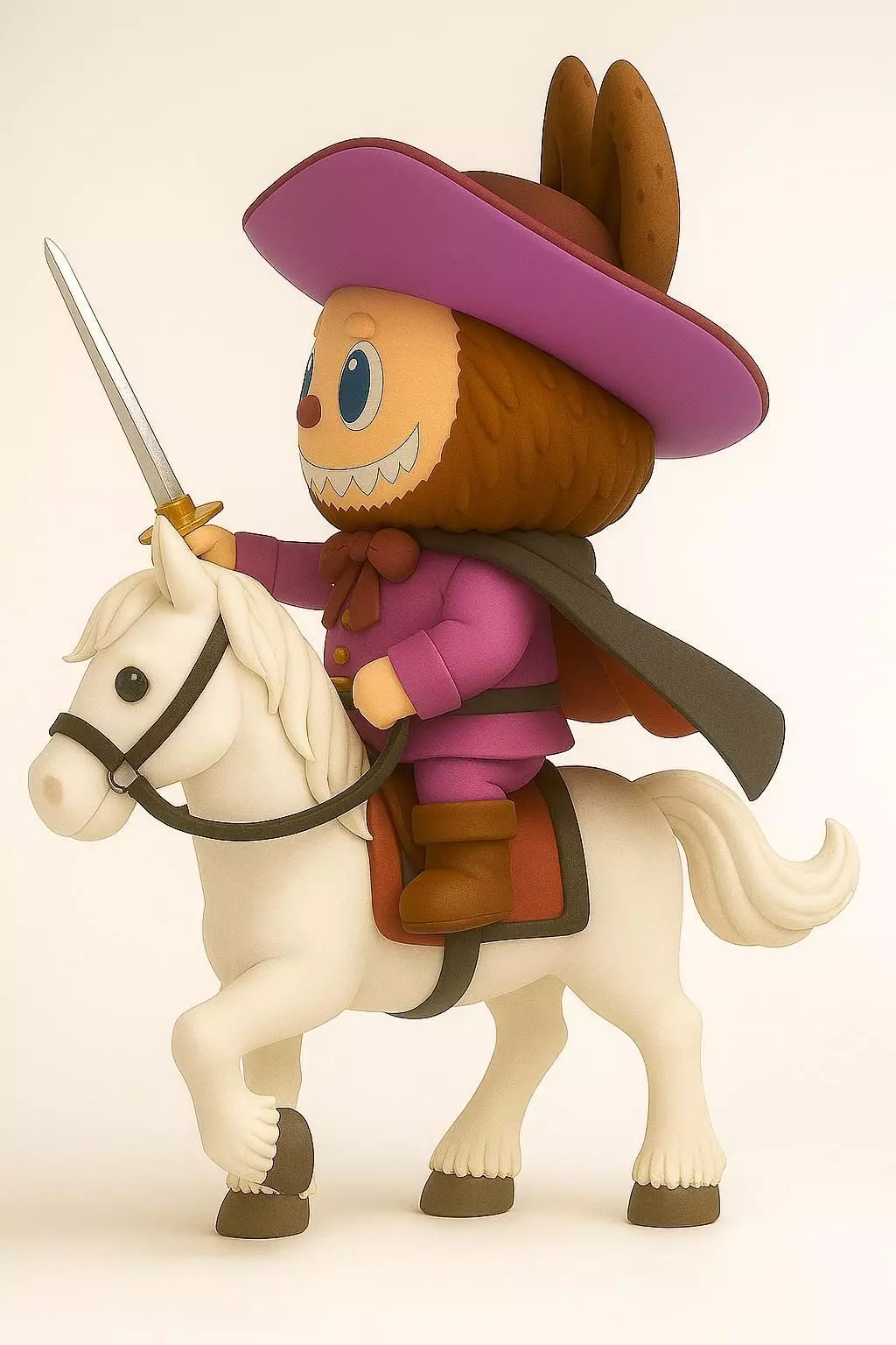 Labubu X Knight 3D print model_3