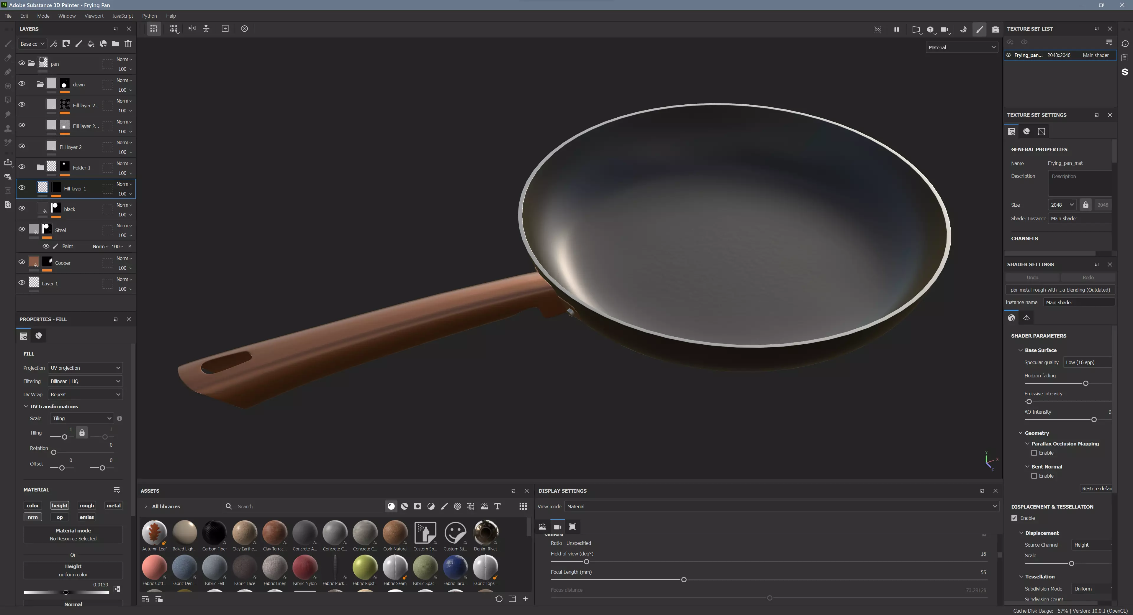 Frying Pan Low-poly 3D model_12