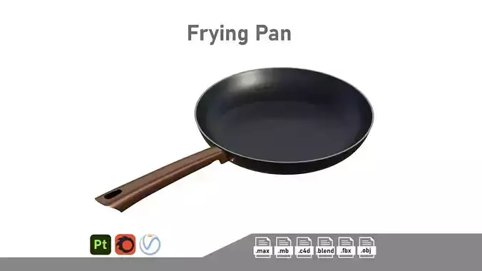 Frying Pan Low-poly 3D model