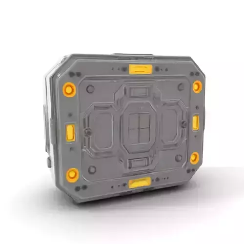 Futuristic Metal Storage Box Model Pack with LED Lights Low-poly 3D model