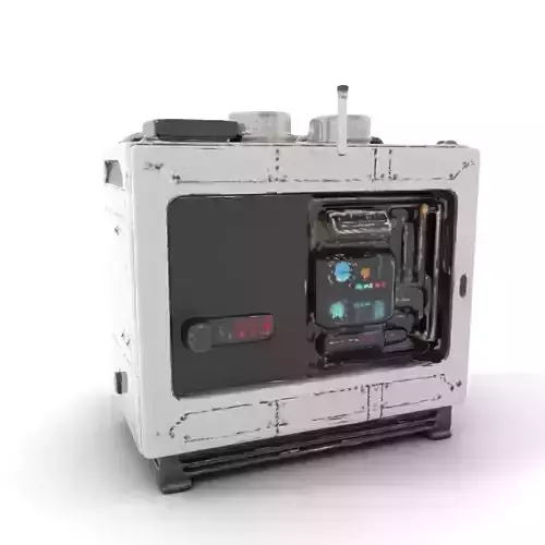 Futuristic Industrial Generator Model Pack with Detailed Console Low-poly 3D model