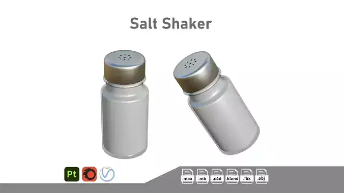 Salt Shaker Low-poly 3D model