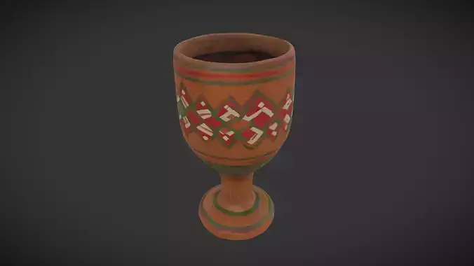Wooden Goblet Low-poly 3D model