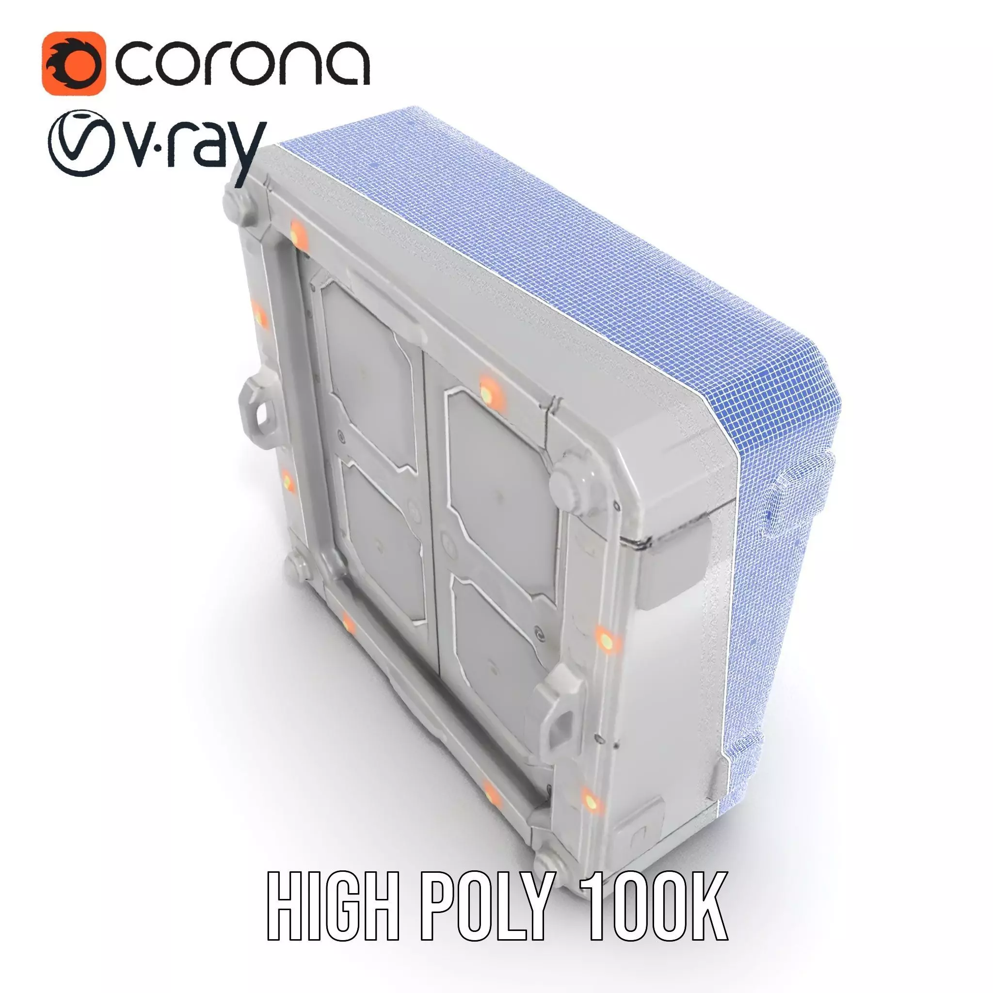 SciFi Vault Door Model Pack with Red LED Lights Low-poly 3D model_33