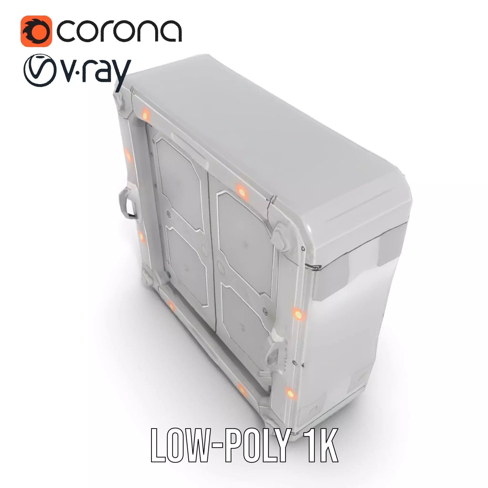 SciFi Vault Door Model Pack with Red LED Lights Low-poly 3D model_14