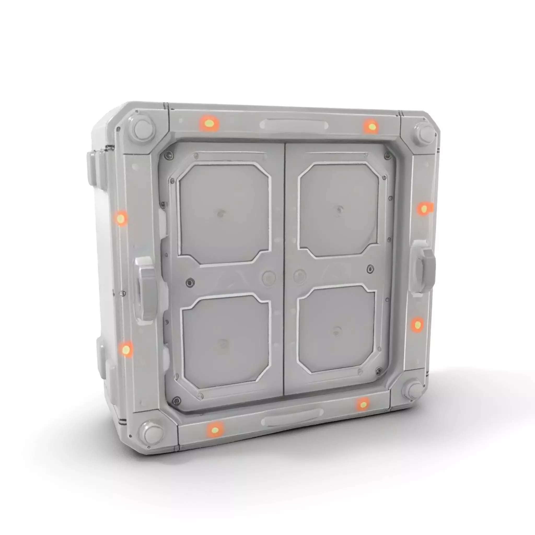 SciFi Vault Door Model Pack with Red LED Lights Low-poly 3D model_6