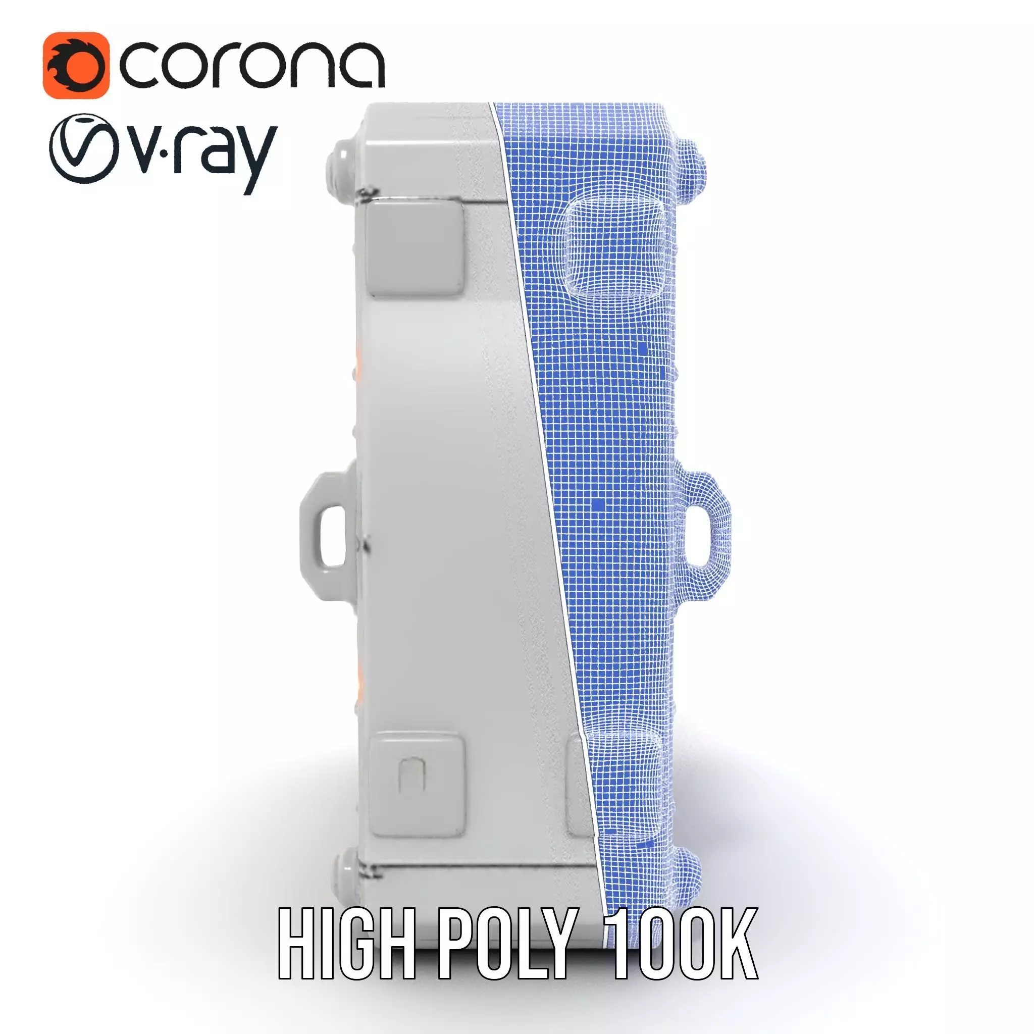 SciFi Vault Door Model Pack with Red LED Lights Low-poly 3D model_32