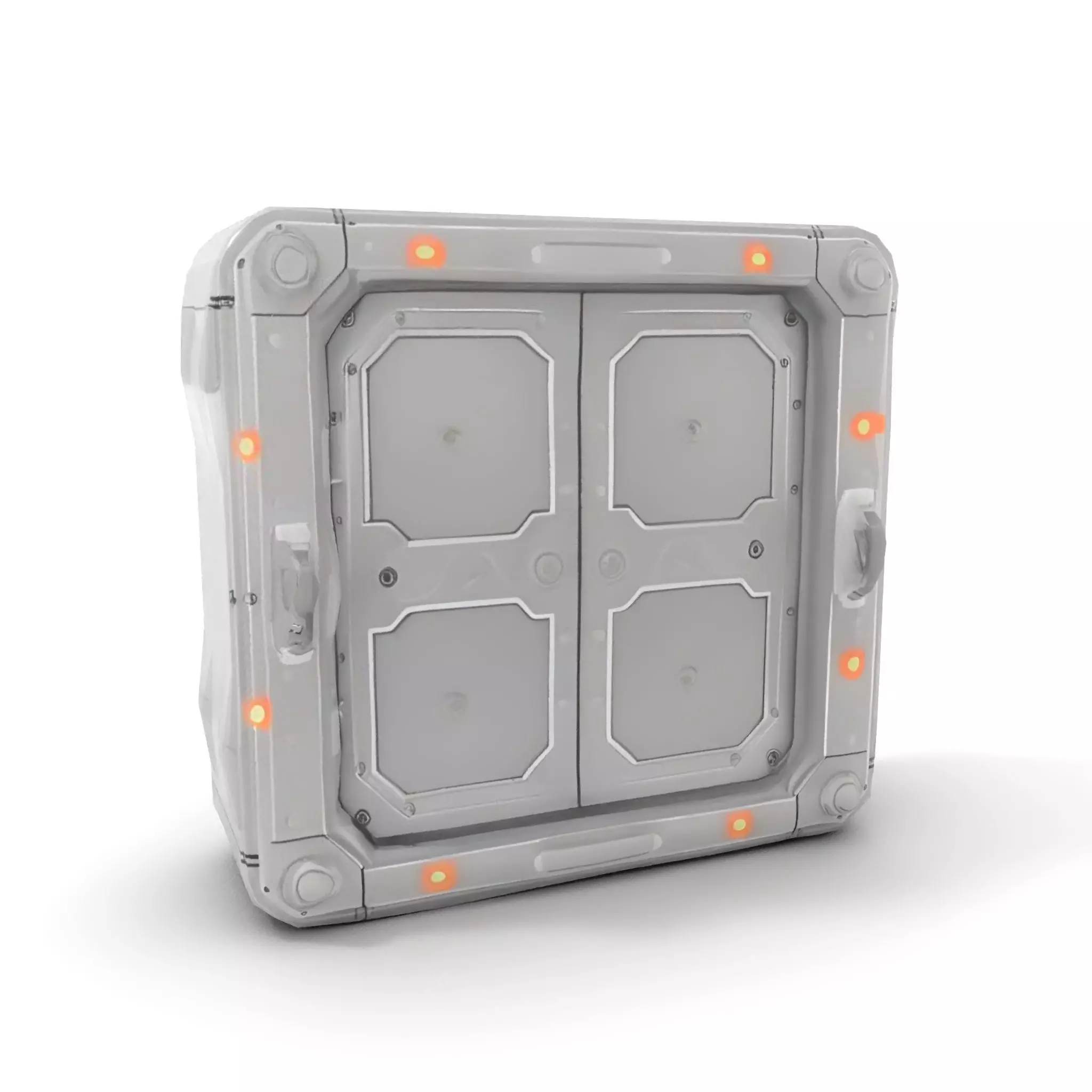 SciFi Vault Door Model Pack with Red LED Lights Low-poly 3D model_7