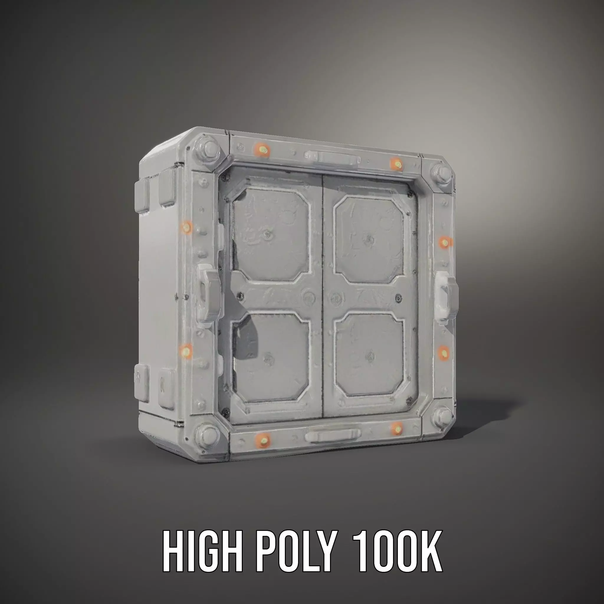 SciFi Vault Door Model Pack with Red LED Lights Low-poly 3D model_8