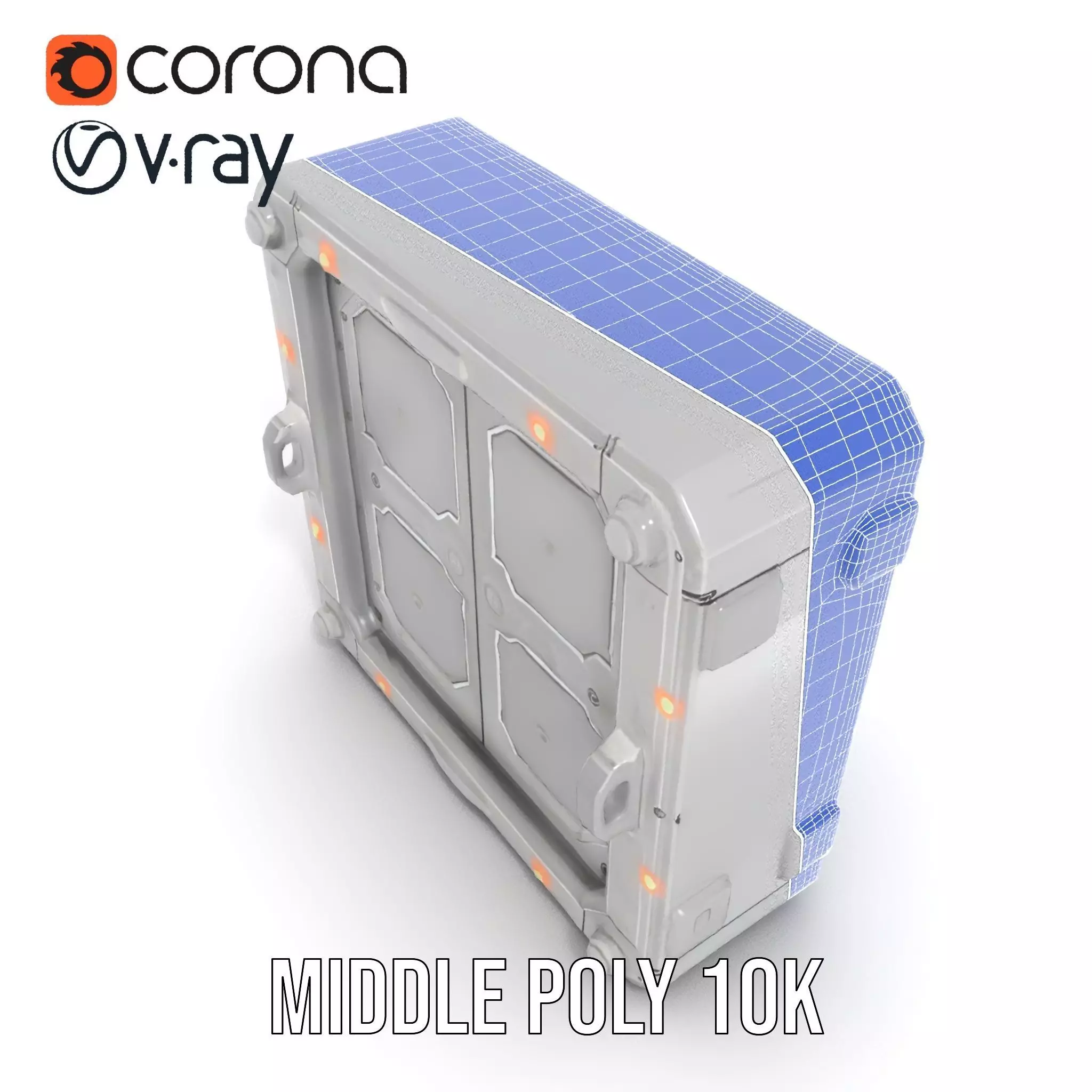 SciFi Vault Door Model Pack with Red LED Lights Low-poly 3D model_29