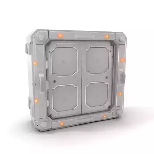 SciFi Vault Door Model Pack with Red LED Lights Low-poly 3D model