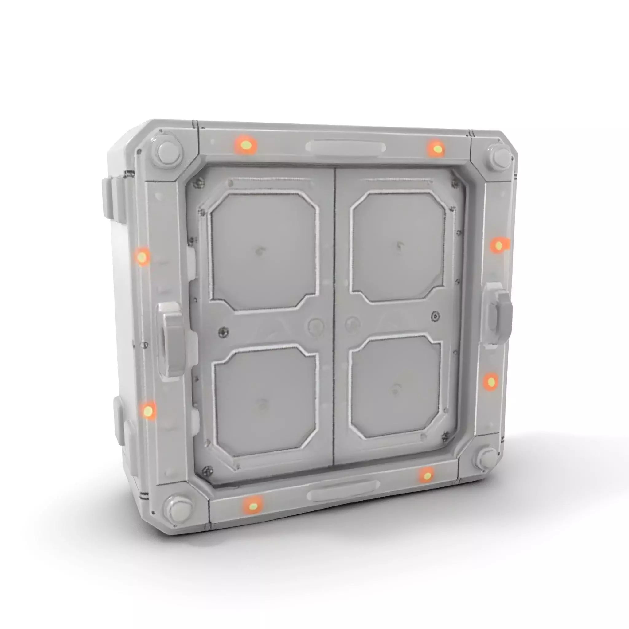 SciFi Vault Door Model Pack with Red LED Lights Low-poly 3D model_0