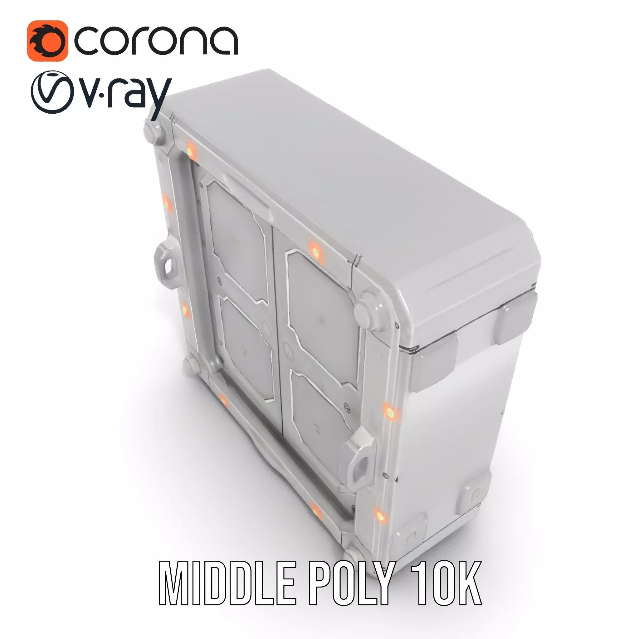 SciFi Vault Door Model Pack with Red LED Lights Low-poly 3D model_5