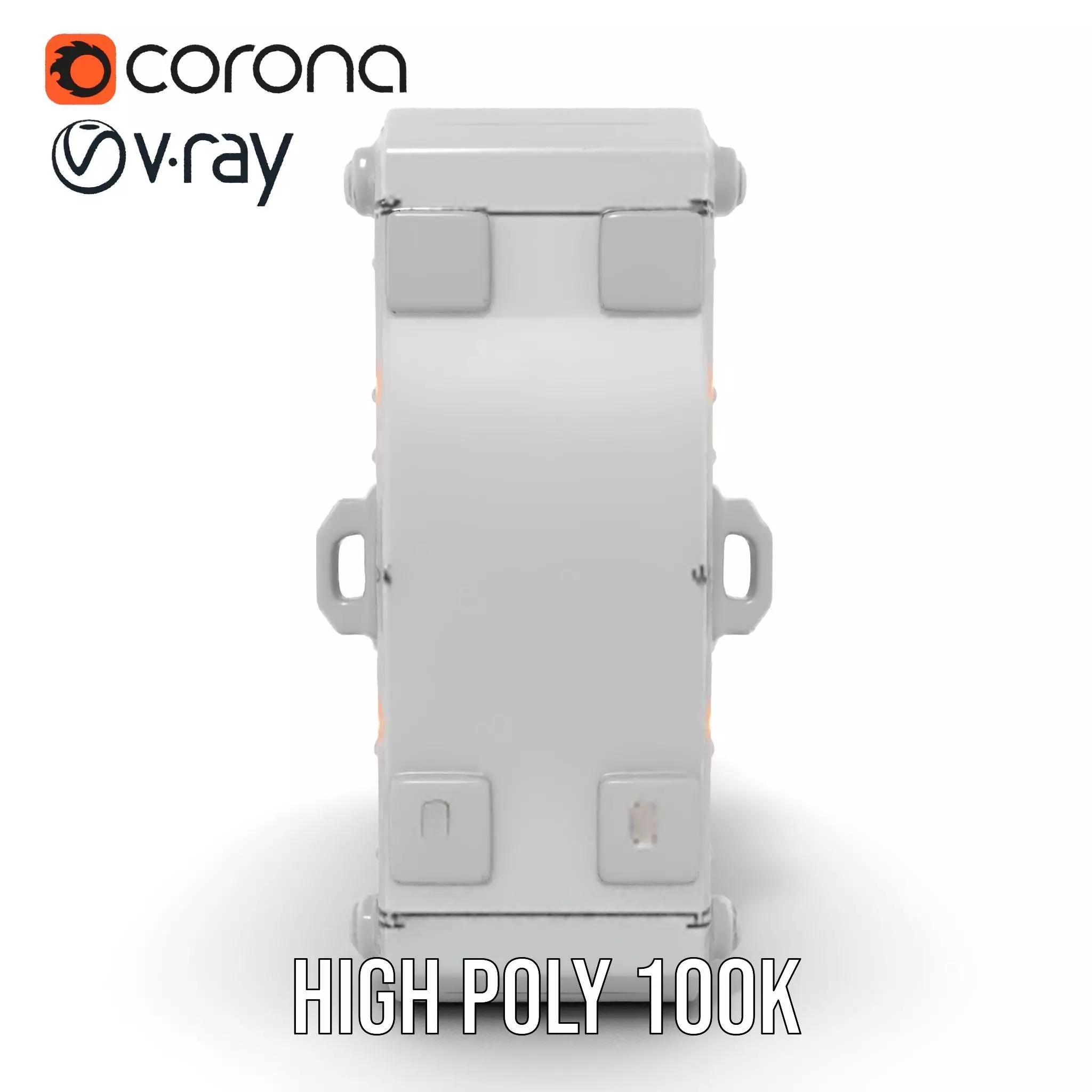 SciFi Vault Door Model Pack with Red LED Lights Low-poly 3D model_28