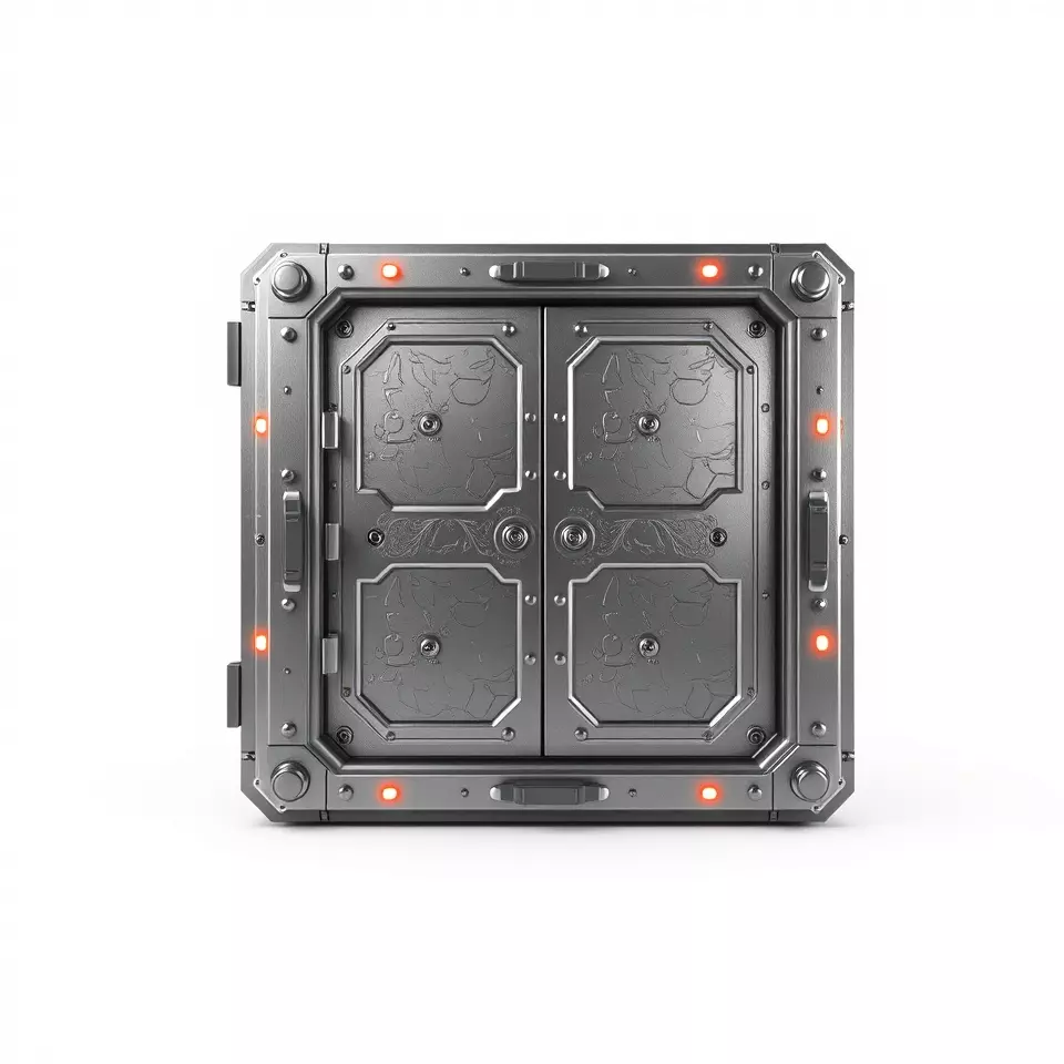 SciFi Vault Door Model Pack with Red LED Lights Low-poly 3D model_2