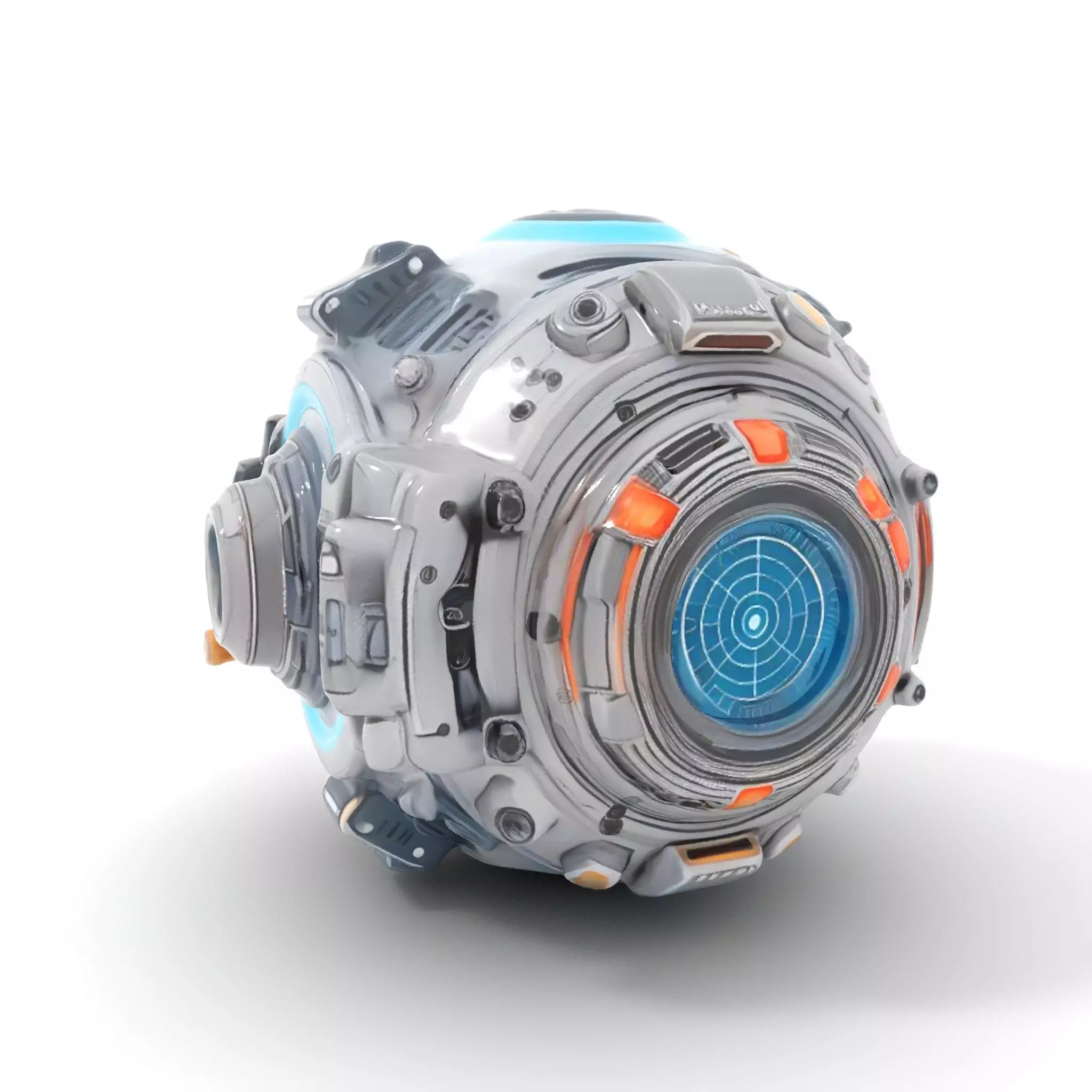 Futuristic Spherical Device Model Pack Low-poly 3D model_0