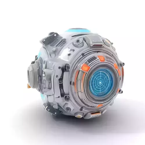 Futuristic Spherical Device Model Pack Low-poly 3D model