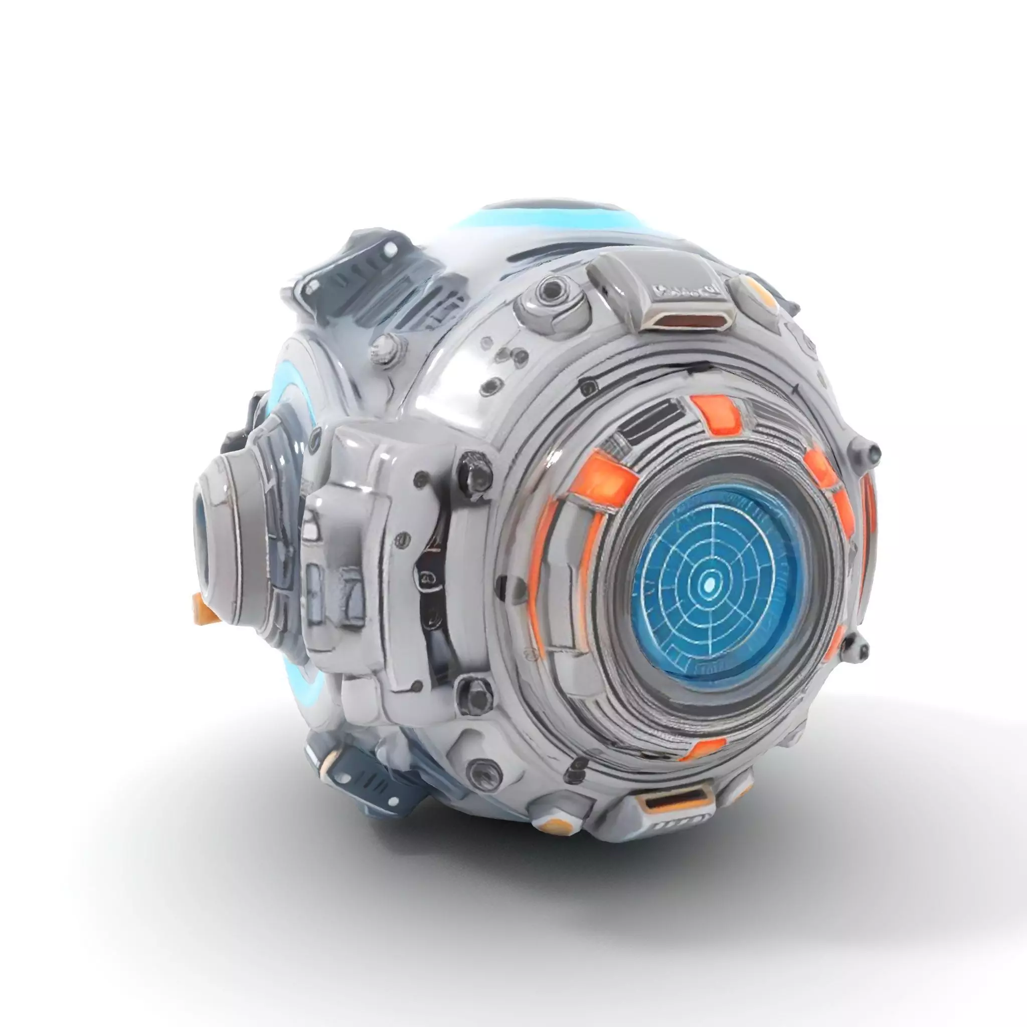 Futuristic Spherical Device Model Pack Low-poly 3D model_16
