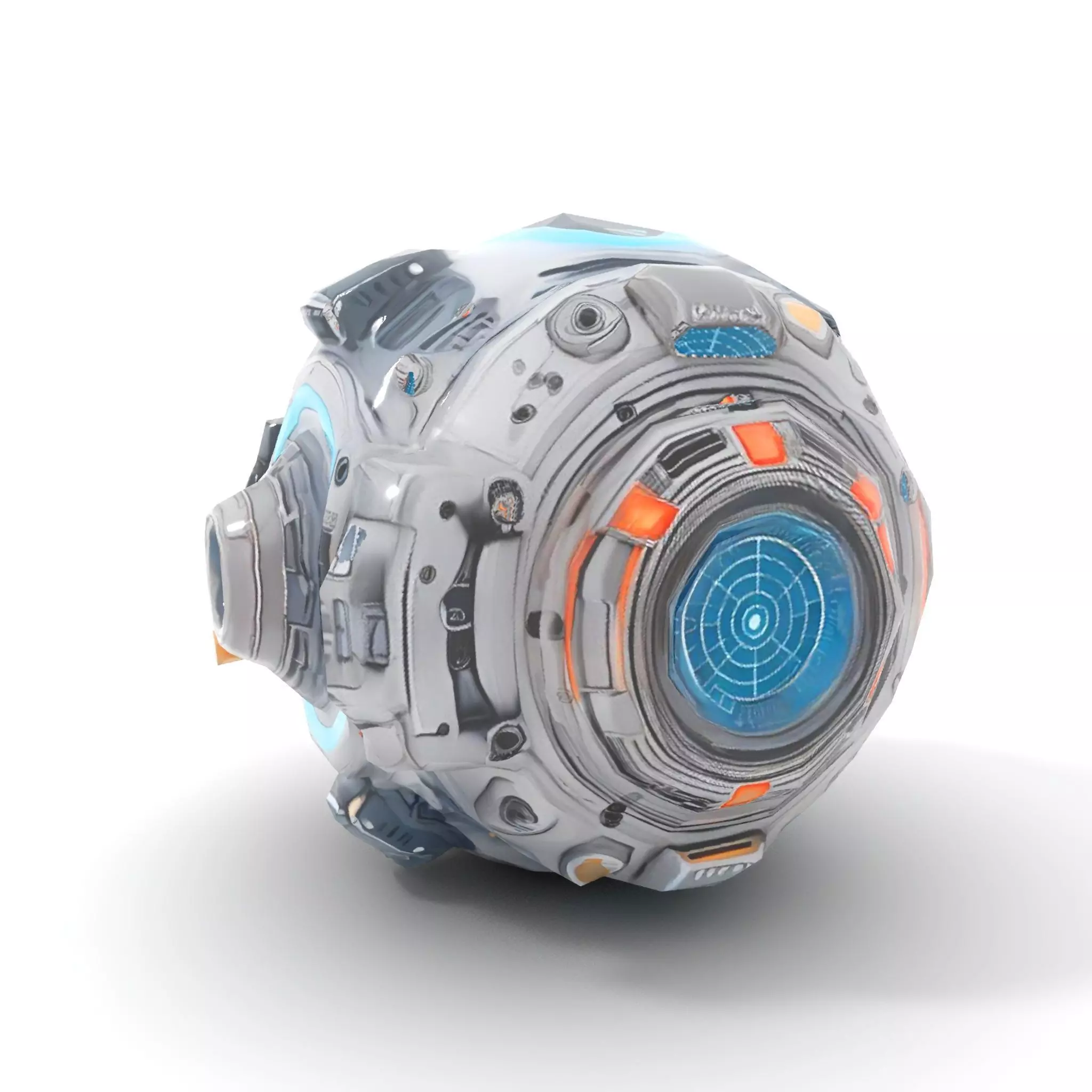 Futuristic Spherical Device Model Pack Low-poly 3D model_17