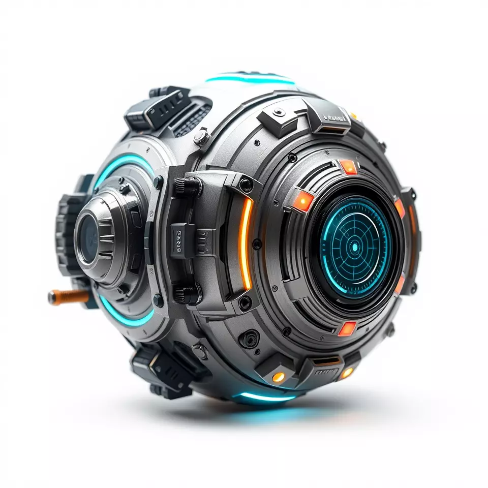 Futuristic Spherical Device Model Pack Low-poly 3D model_3