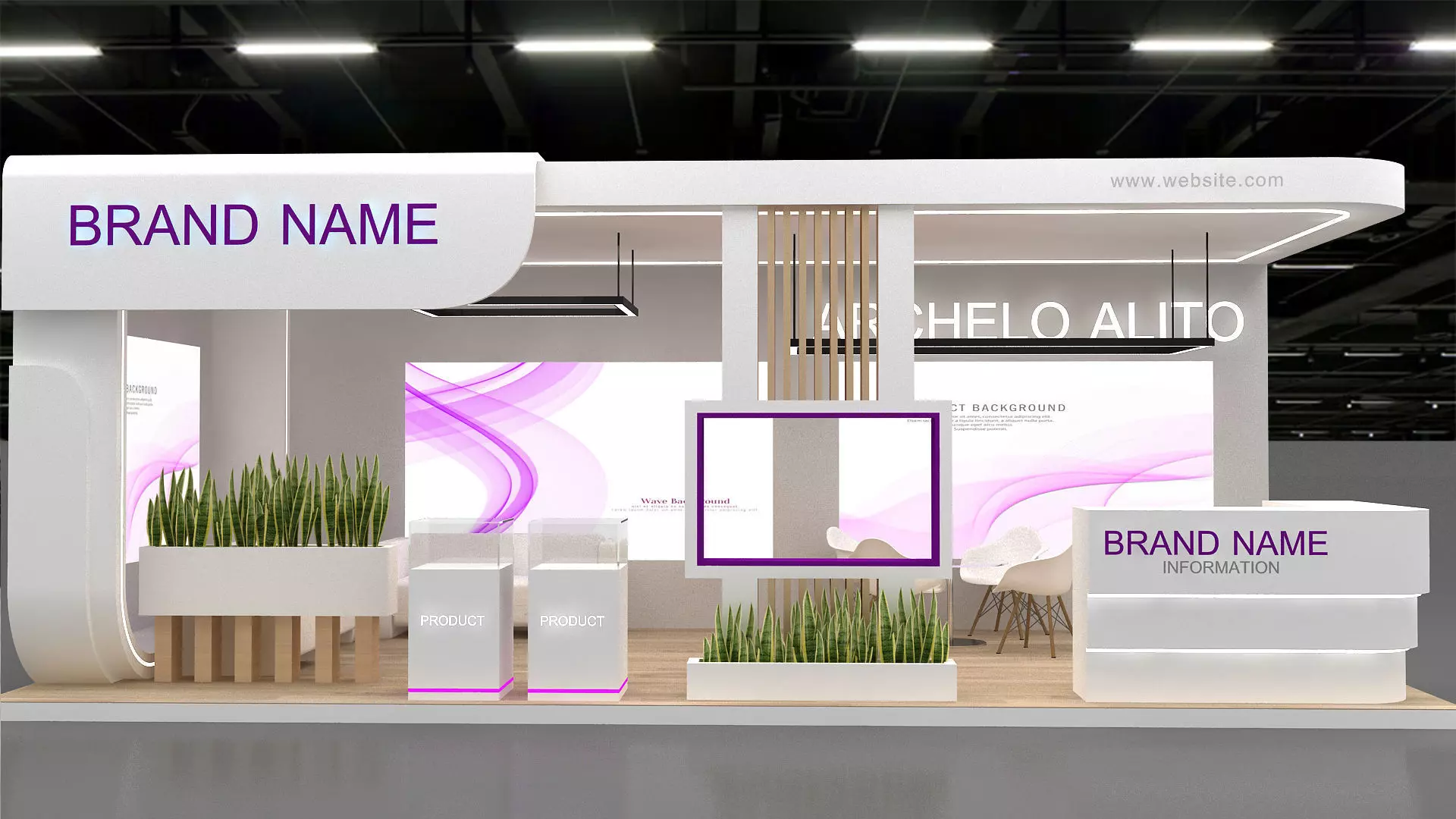 3d exhibition Low-poly 3D model_3