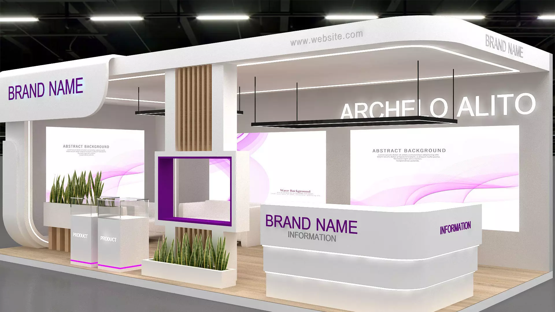 3d exhibition Low-poly 3D model_0