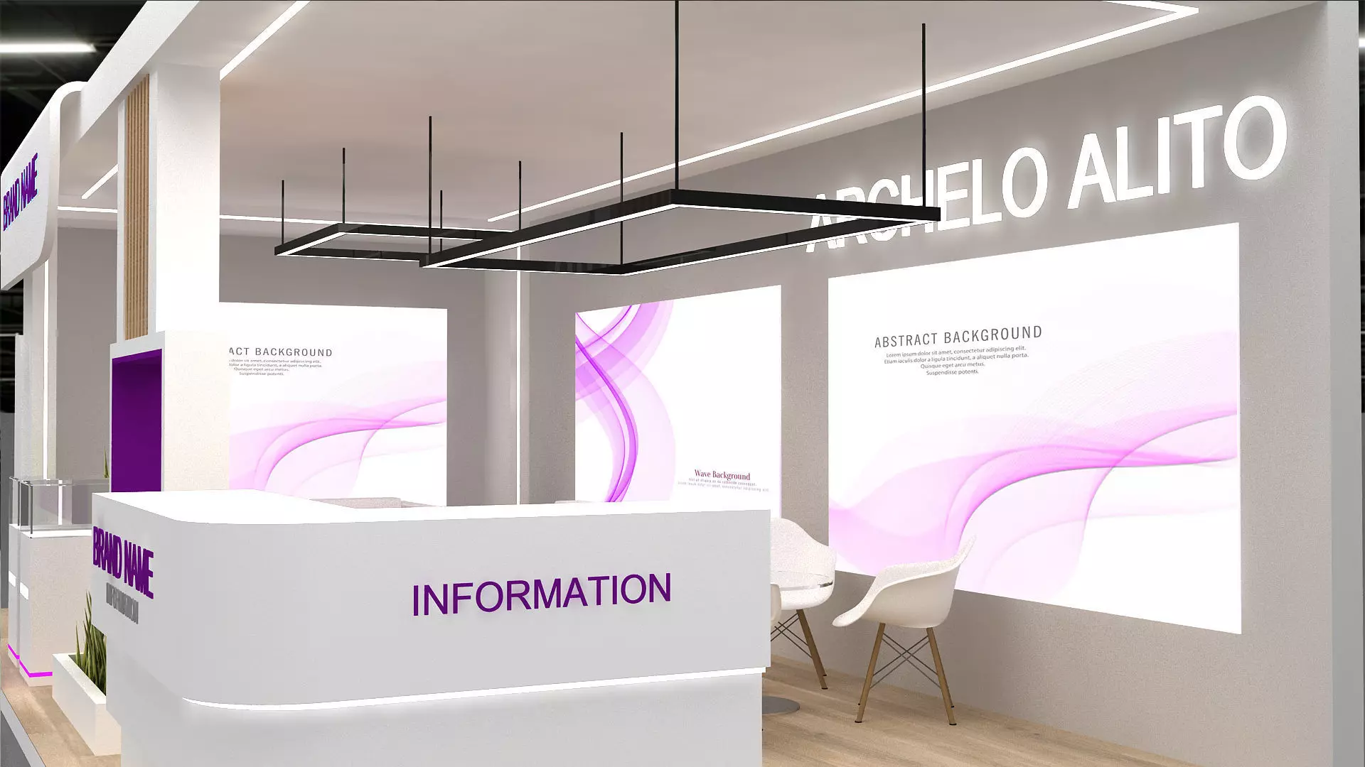 3d exhibition Low-poly 3D model_1