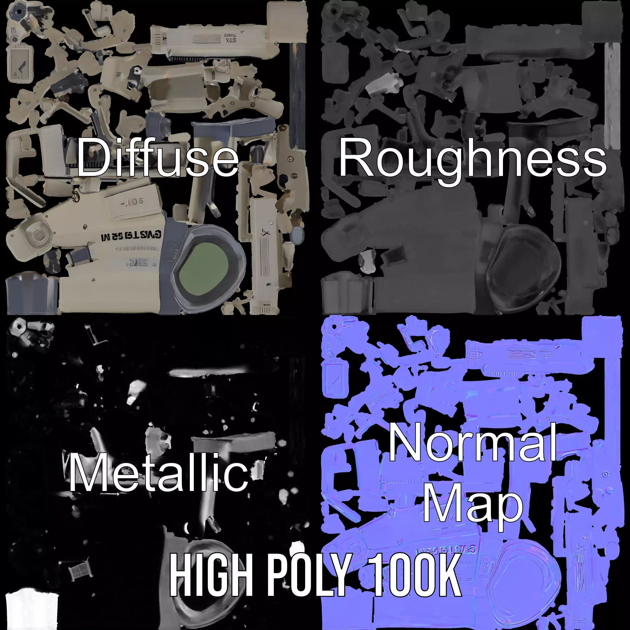 Tactical Targeting System Model Pack Low-poly 3D model_3