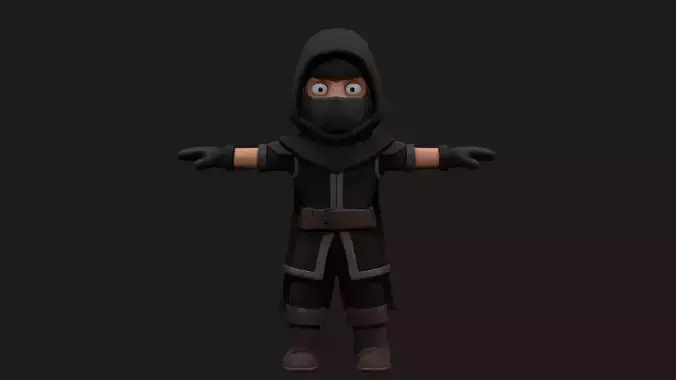 Shadow - Stylized Game-Ready Low Poly Character T-Pose