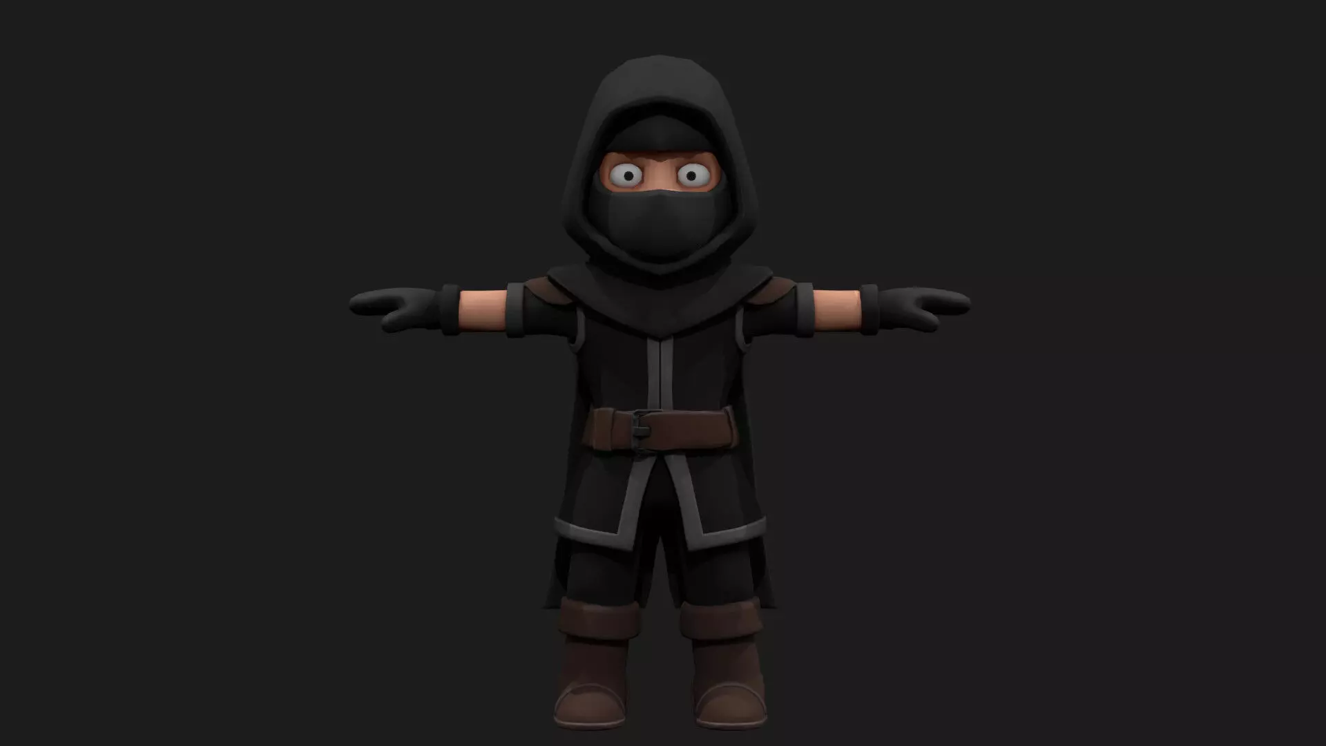 Shadow - Stylized Game-Ready Low Poly Character T-Pose Low-poly 3D model_0