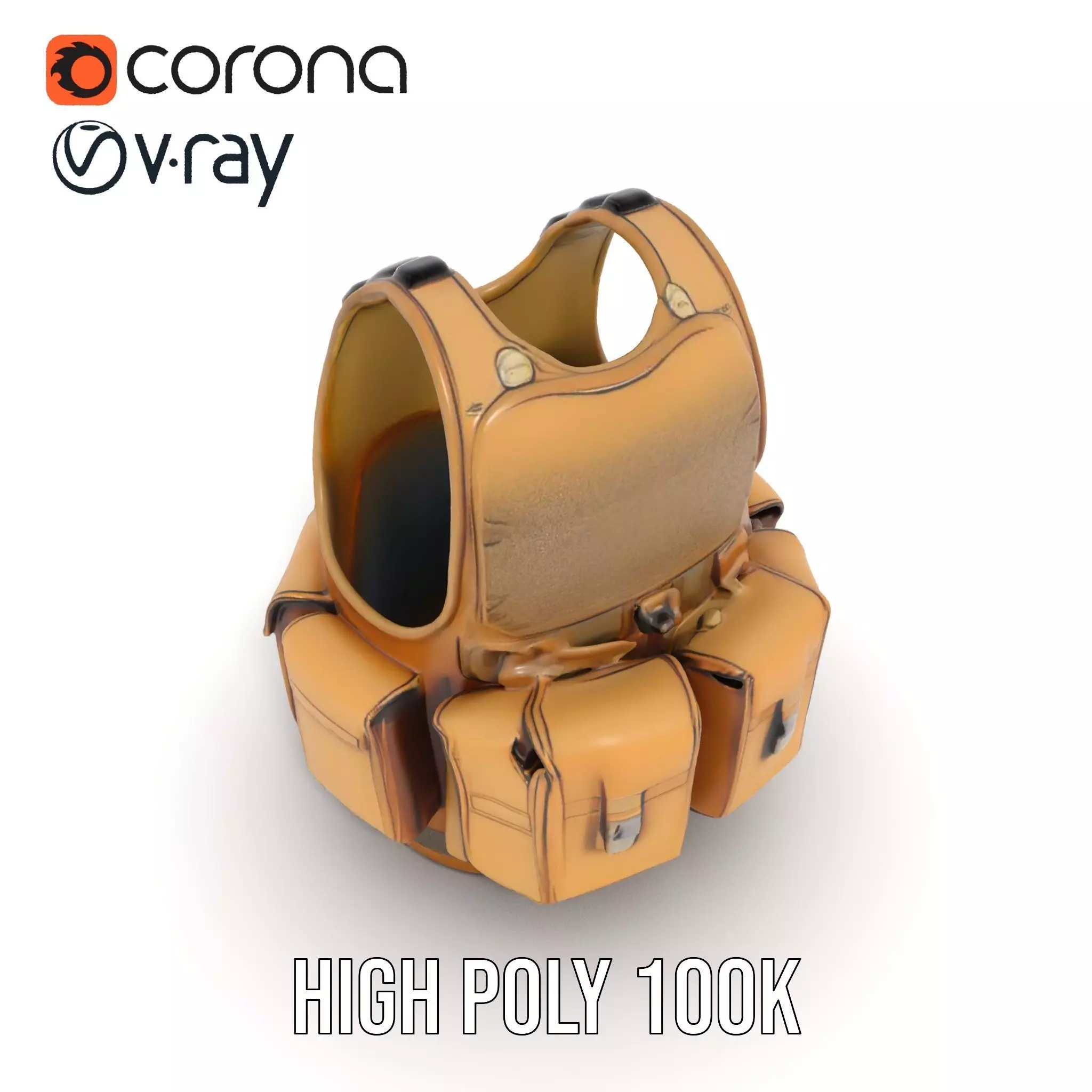 Tactical Vest Model Pack for Game and Film Production Low-poly 3D model_9