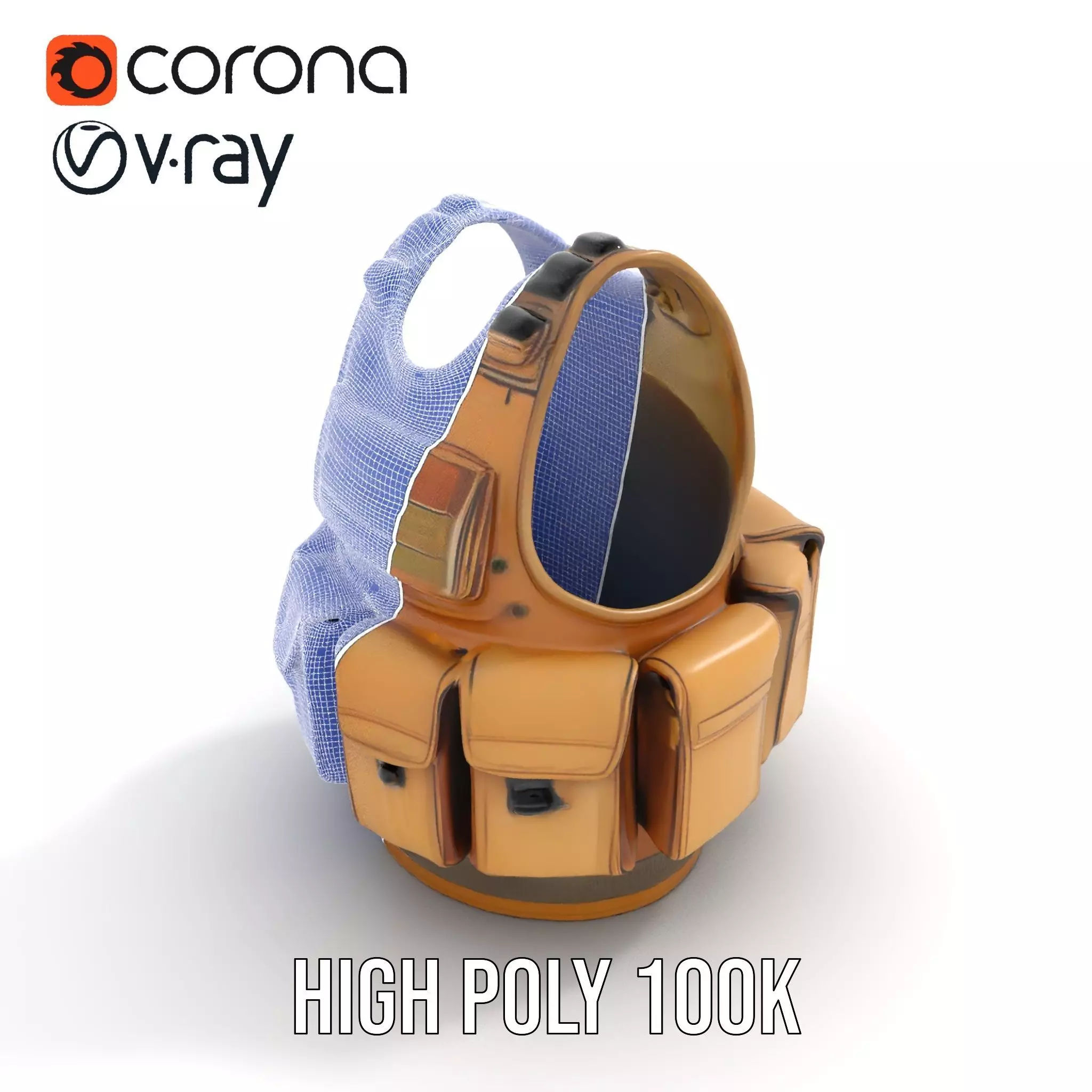 Tactical Vest Model Pack for Game and Film Production Low-poly 3D model_32