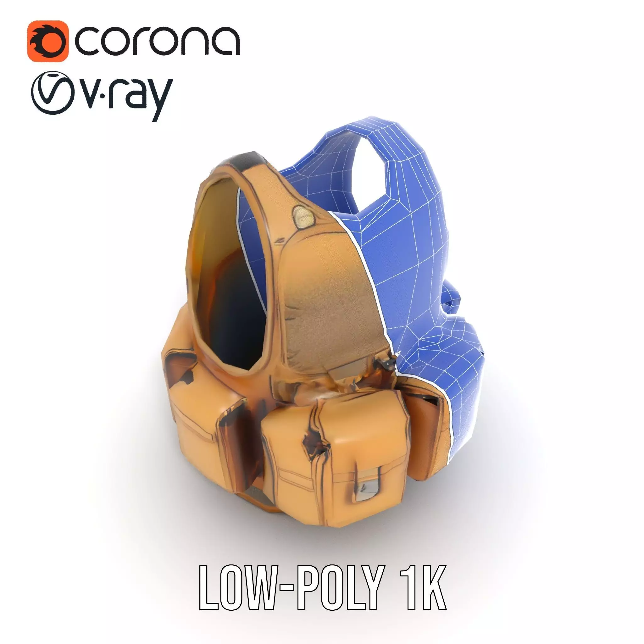 Tactical Vest Model Pack for Game and Film Production Low-poly 3D model_28