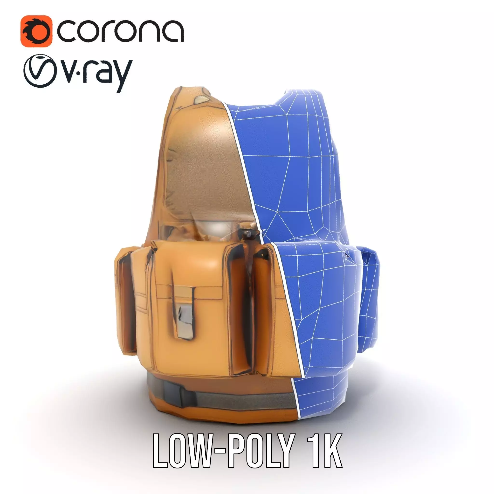 Tactical Vest Model Pack for Game and Film Production Low-poly 3D model_31