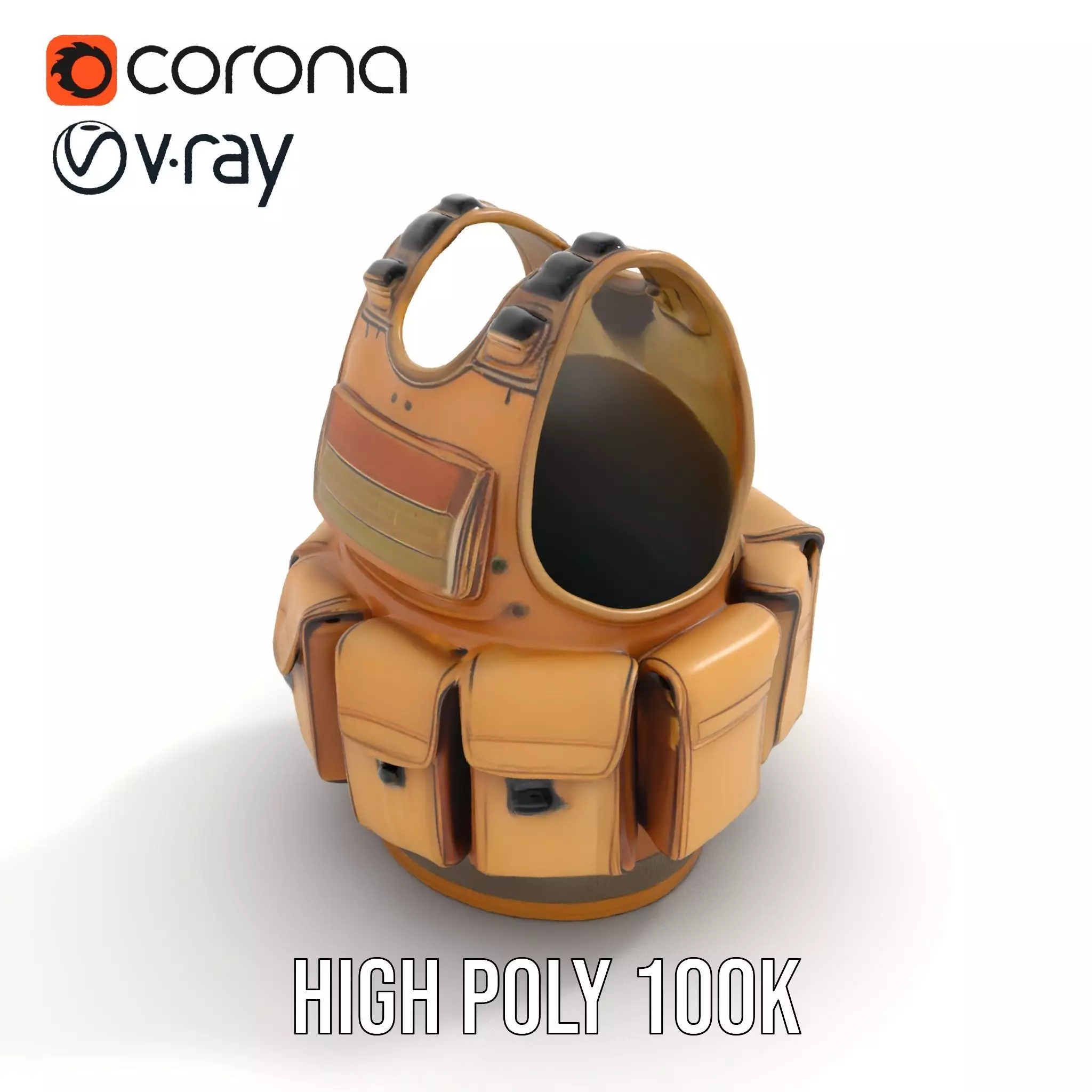 Tactical Vest Model Pack for Game and Film Production Low-poly 3D model_26