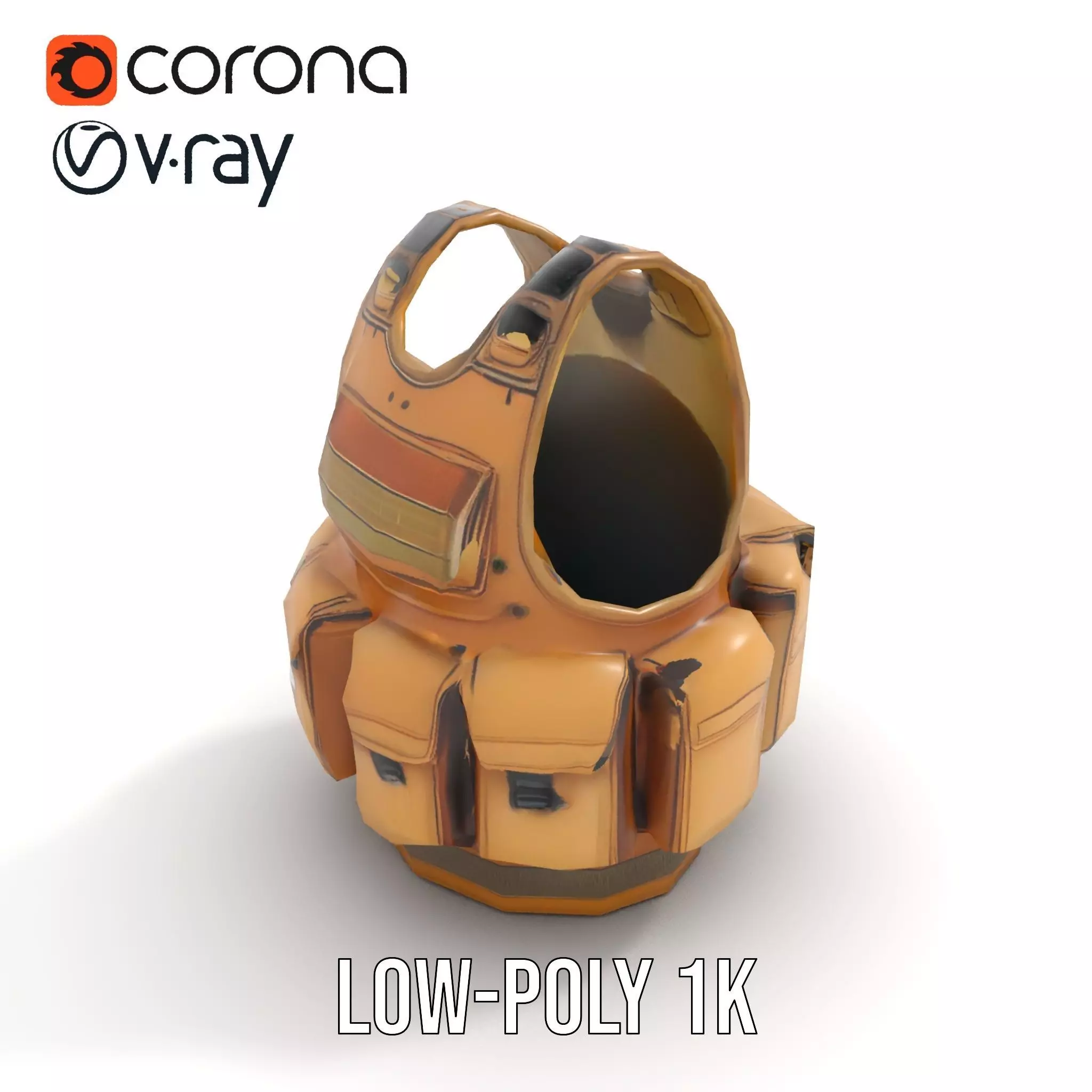 Tactical Vest Model Pack for Game and Film Production Low-poly 3D model_16