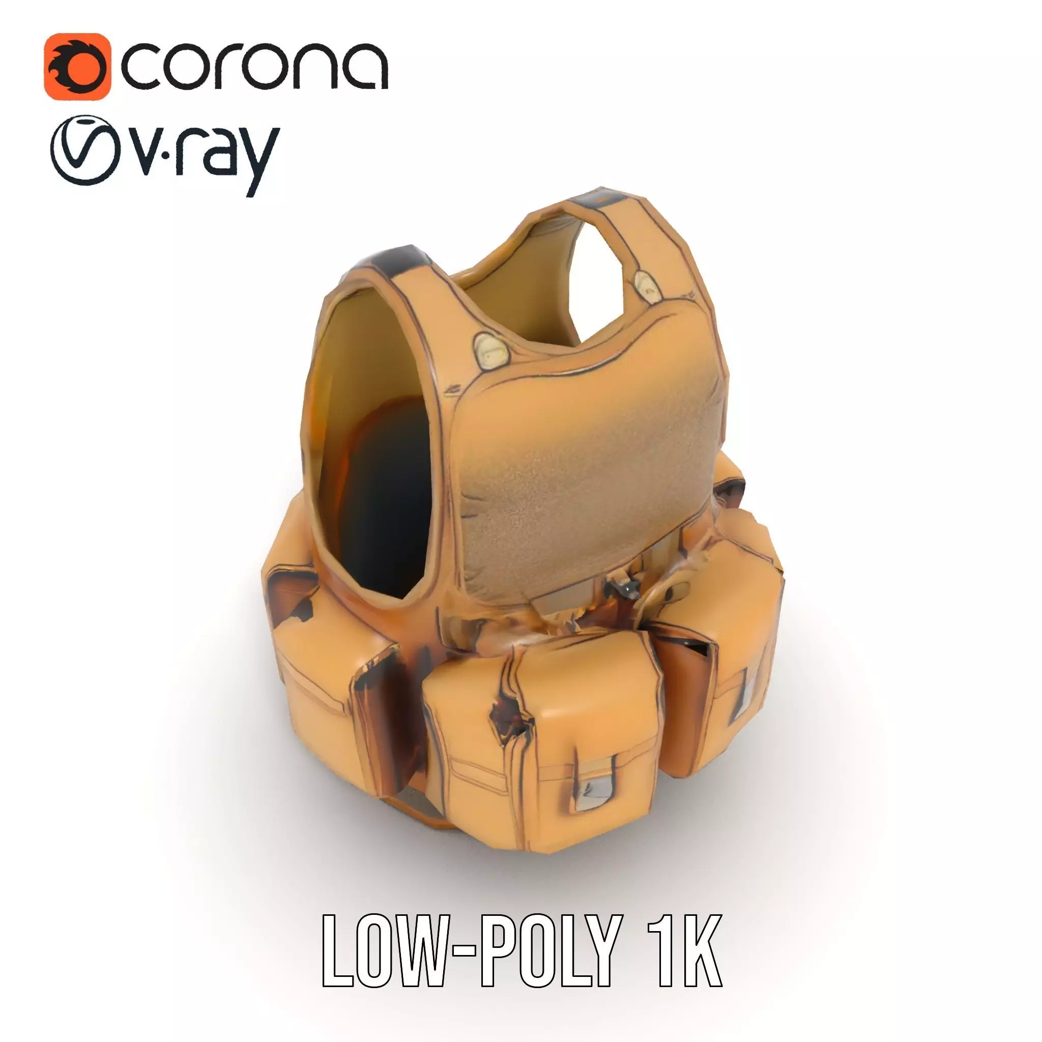 Tactical Vest Model Pack for Game and Film Production Low-poly 3D model_7