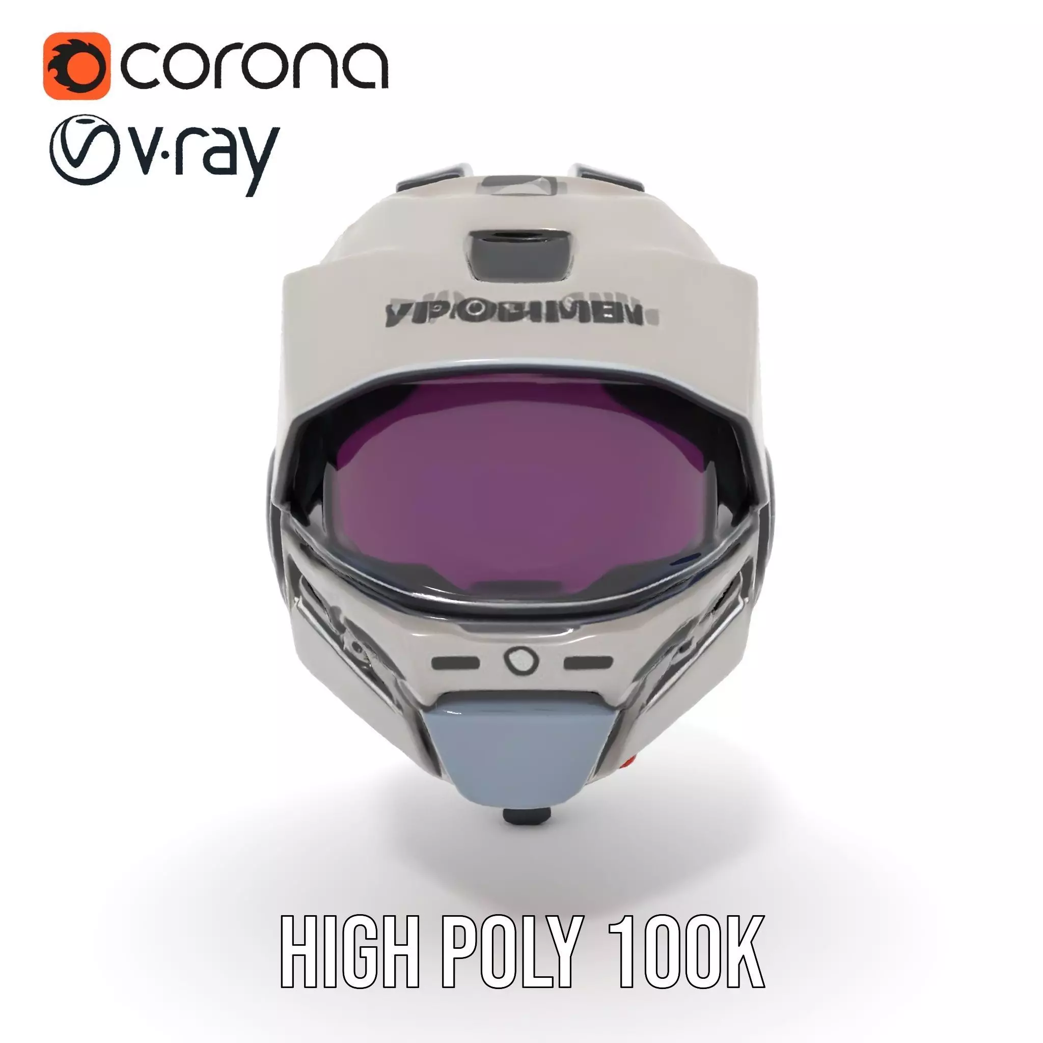 Futuristic Motorcycle Helmet Model Pack Low-poly 3D model_9