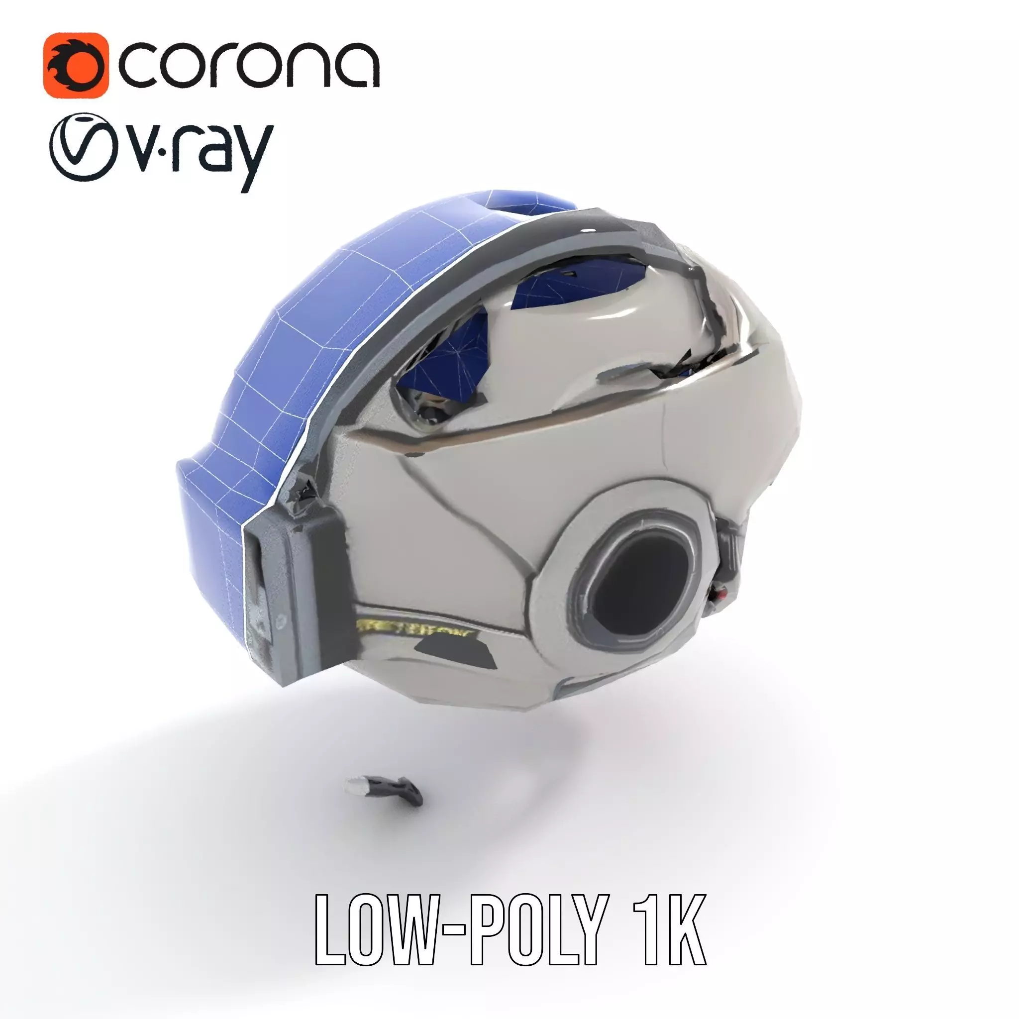 Futuristic Motorcycle Helmet Model Pack Low-poly 3D model_28