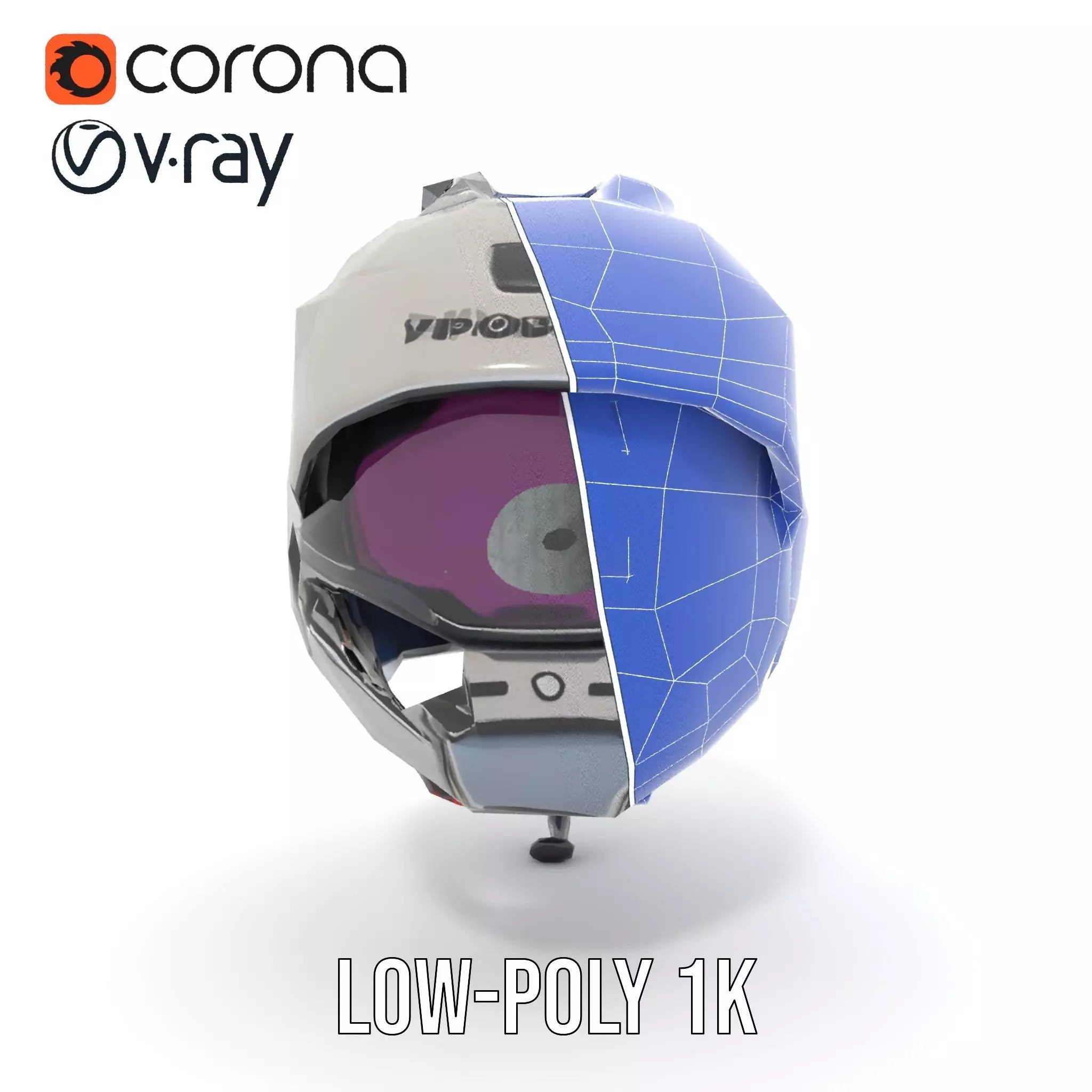 Futuristic Motorcycle Helmet Model Pack Low-poly 3D model_30