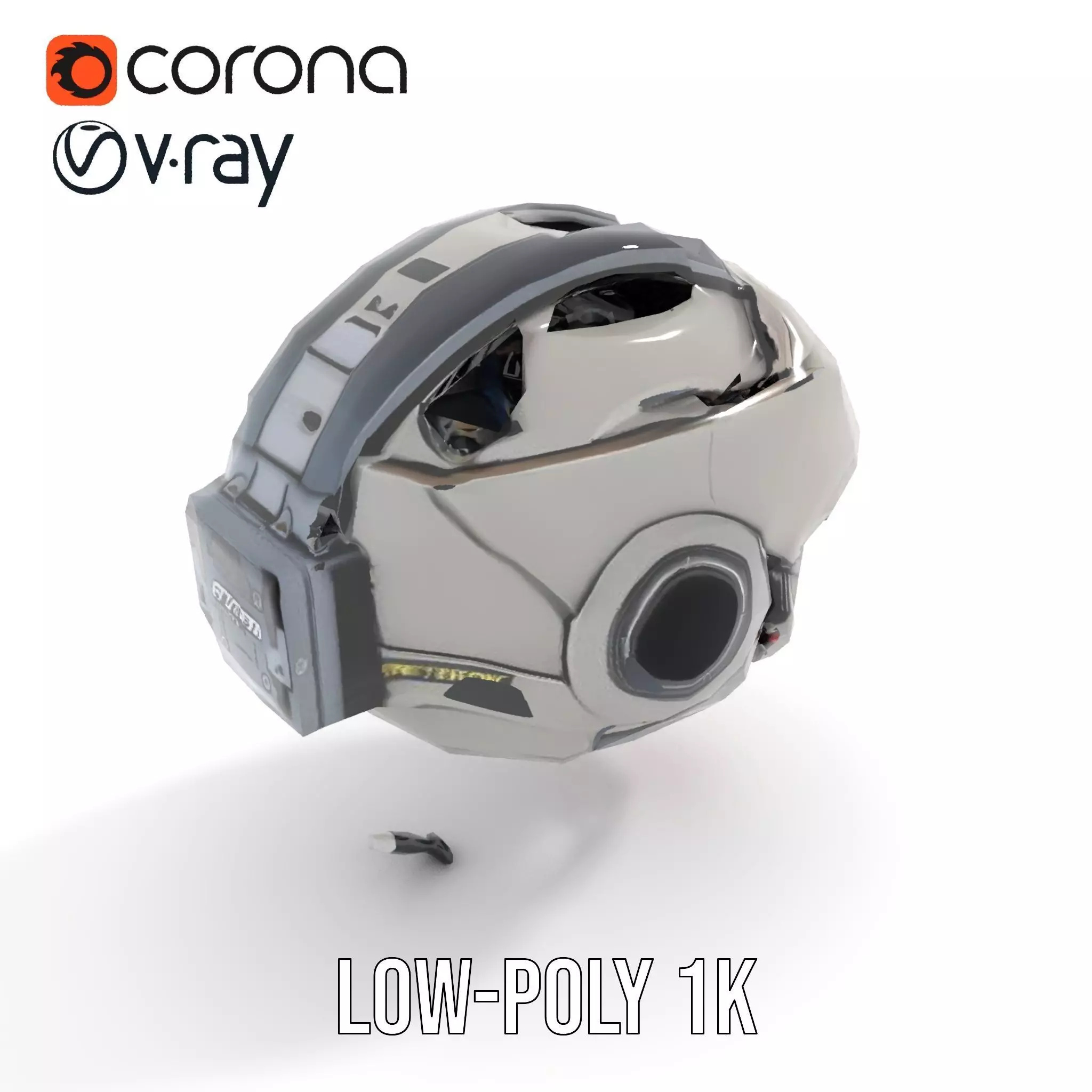 Futuristic Motorcycle Helmet Model Pack Low-poly 3D model_7