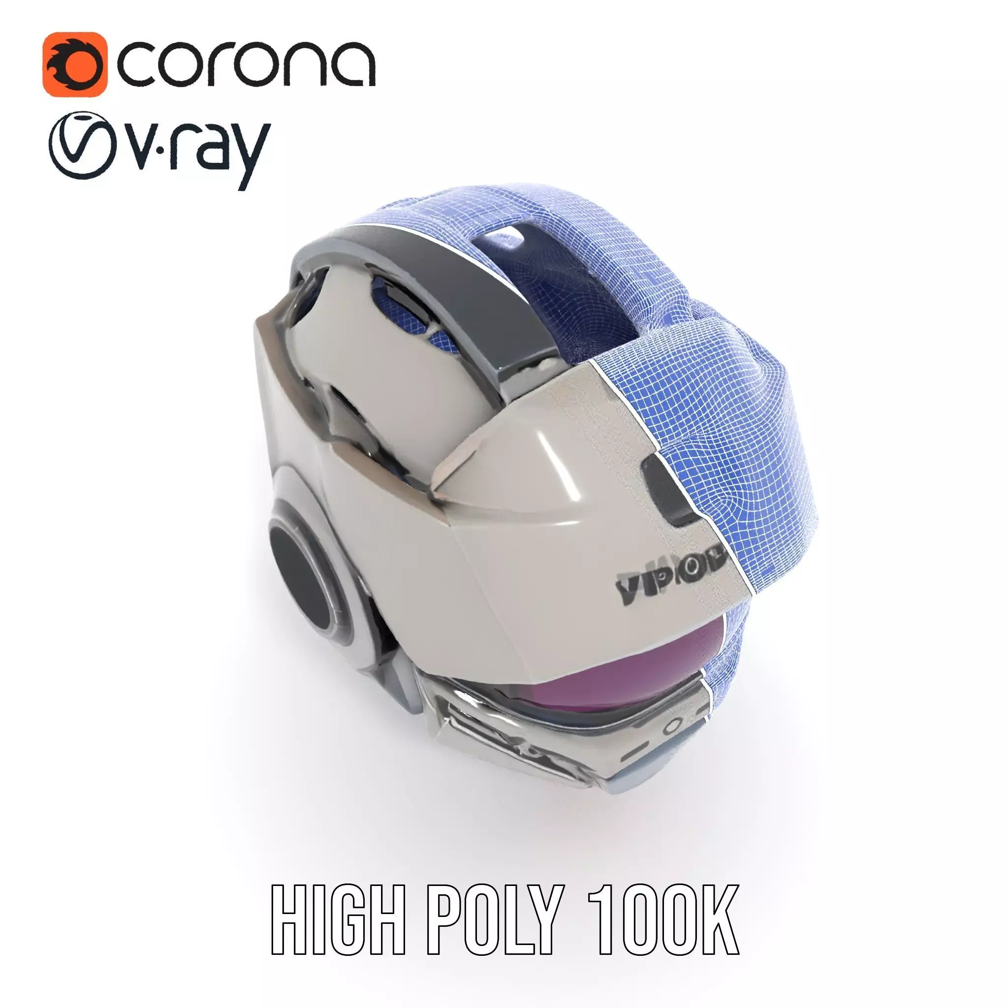 Futuristic Motorcycle Helmet Model Pack Low-poly 3D model_33