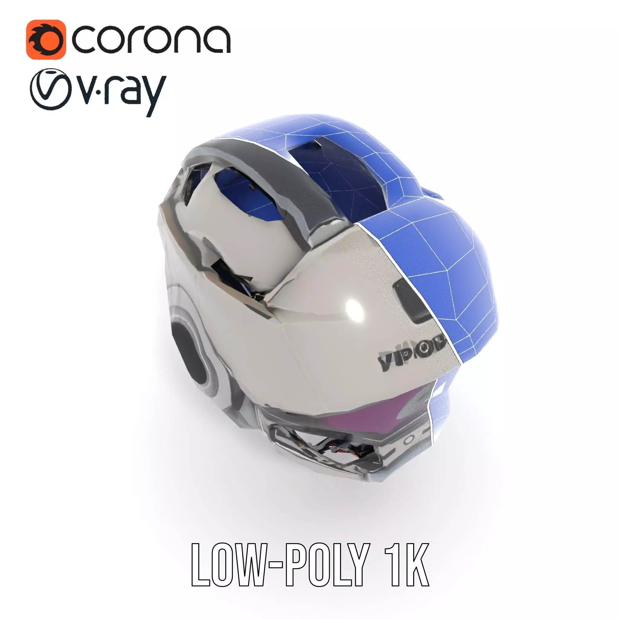 Futuristic Motorcycle Helmet Model Pack Low-poly 3D model_22