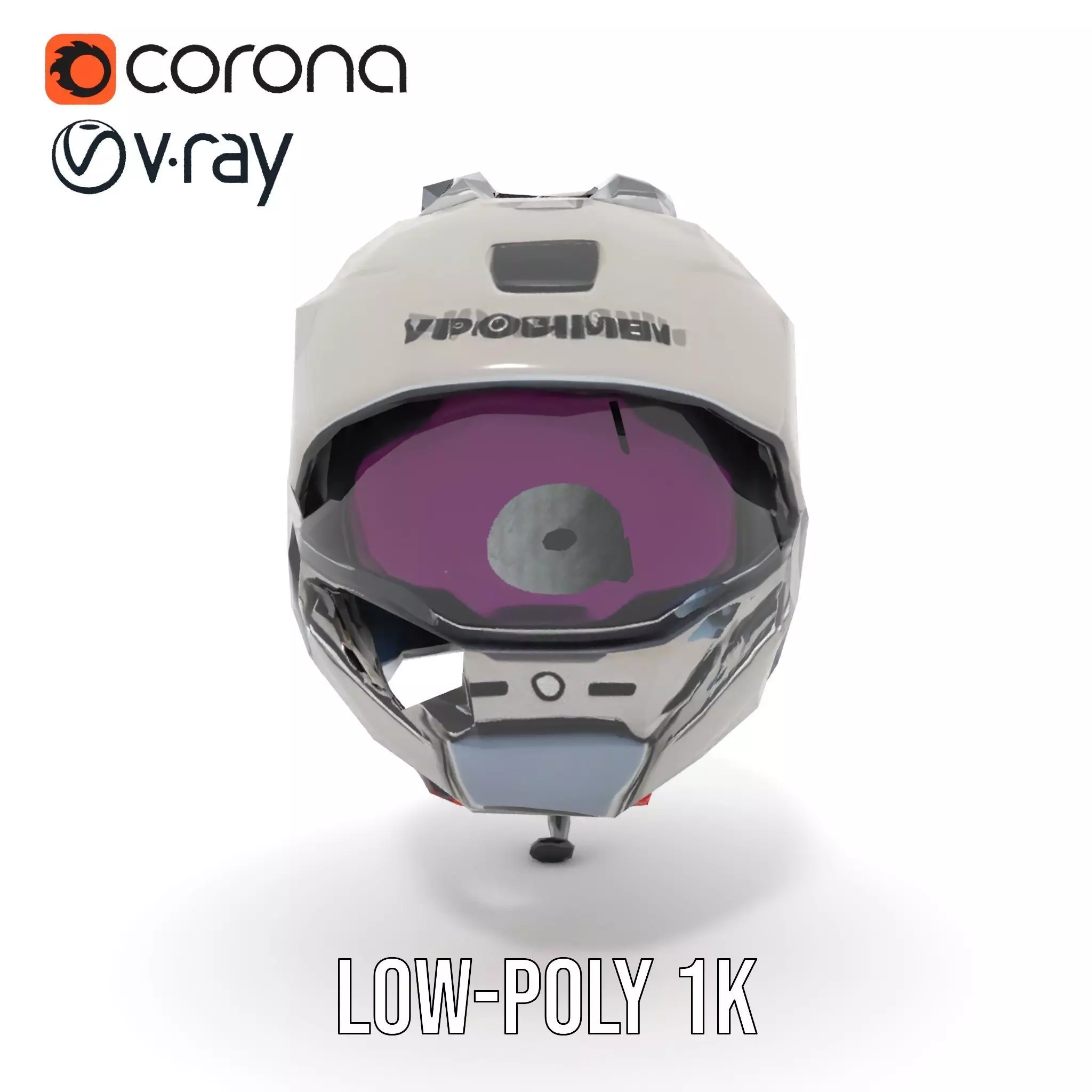 Futuristic Motorcycle Helmet Model Pack Low-poly 3D model_16