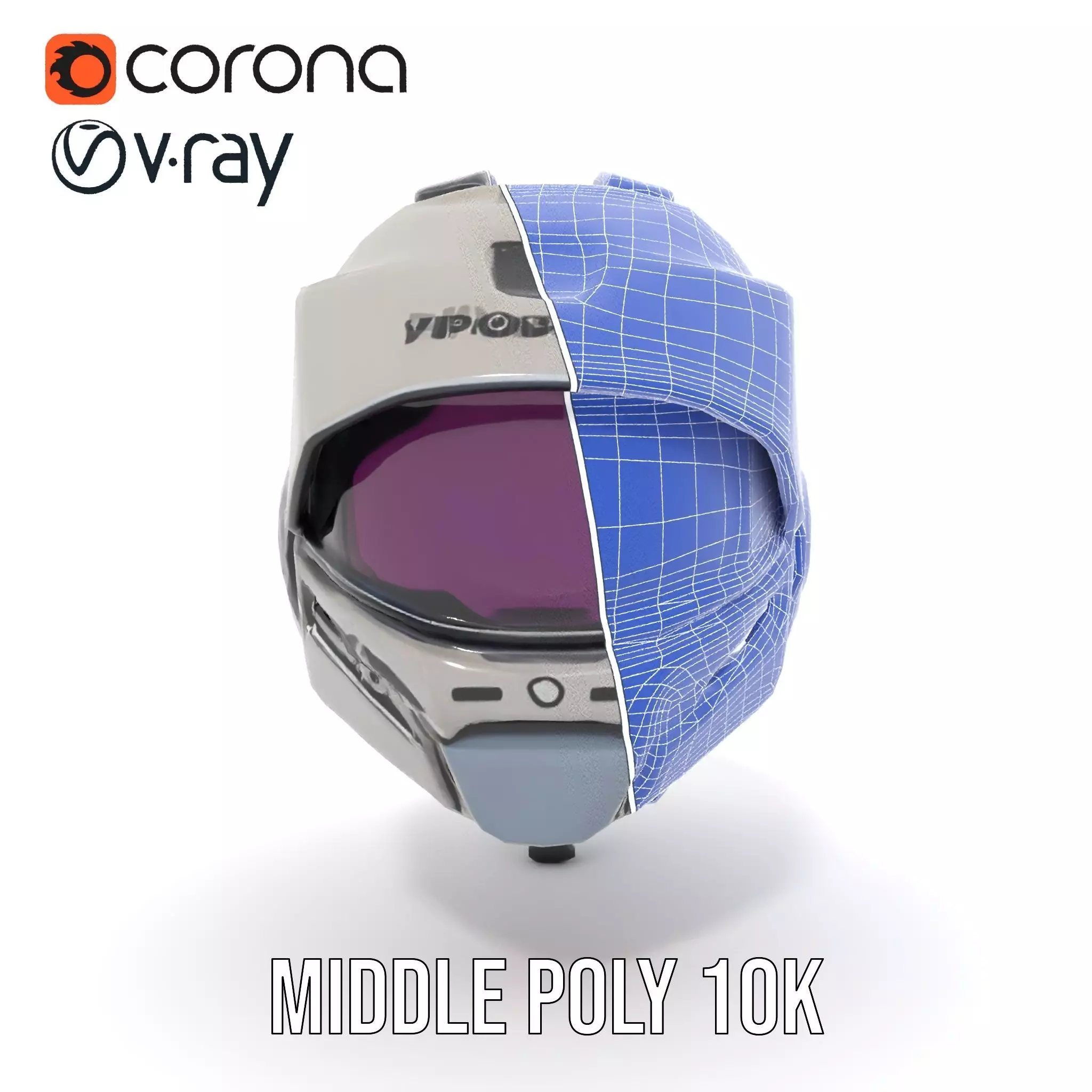 Futuristic Motorcycle Helmet Model Pack Low-poly 3D model_27